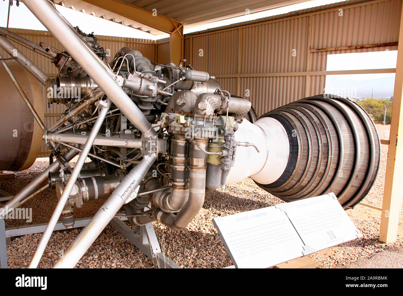 Étape un moteur de fusée qui pourrait s'enflammer en moins d'une minute après la directive de la Maison Blanche, à voir au Musée du missile Titan II sw Banque D'Images