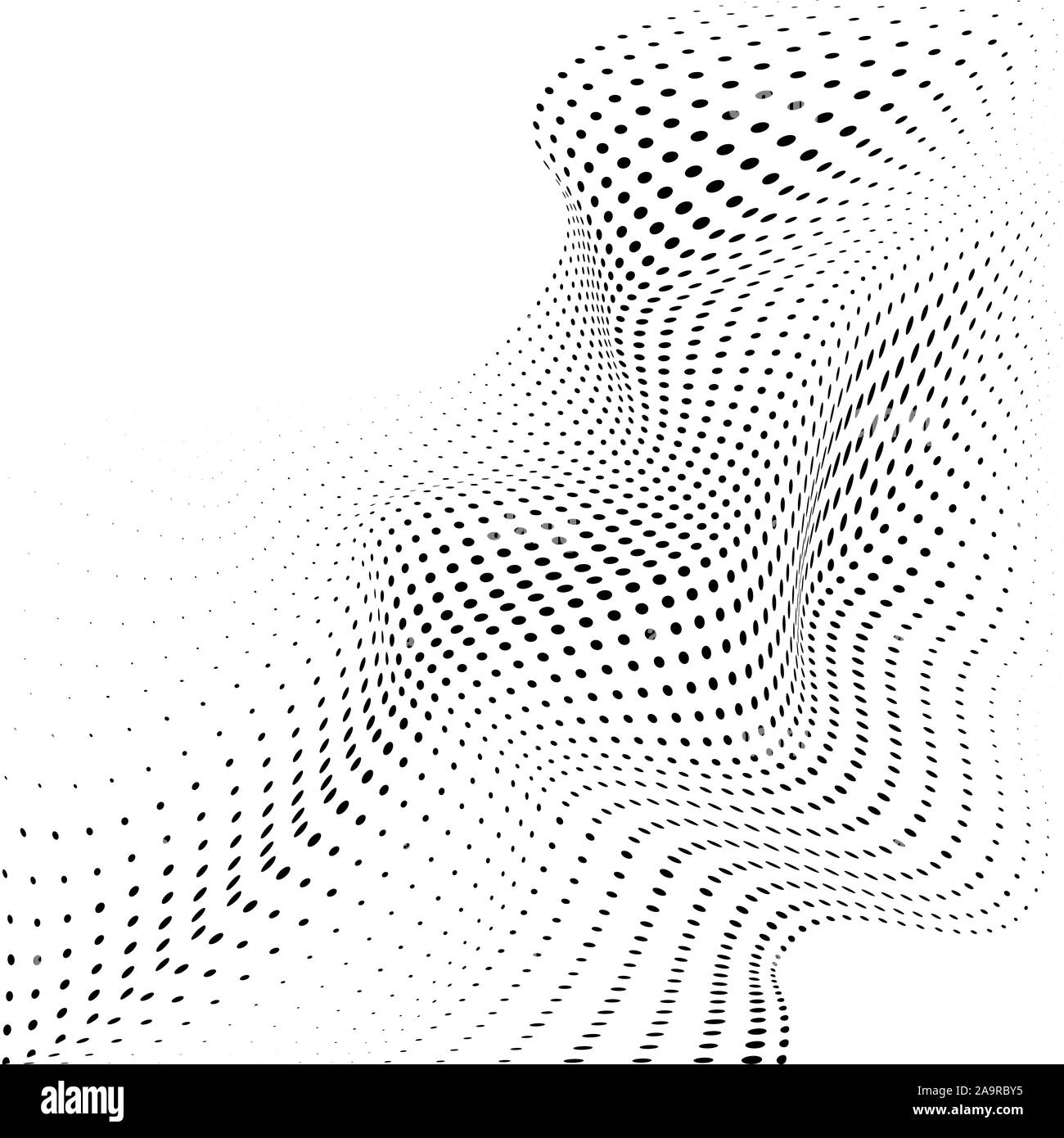 Résumé Contexte En demi-teinte à dynamique des vagues. Élément de design demi-teinte Effet de mouvement. Warp points surface. Vector illustration isolé sur fond blanc Illustration de Vecteur