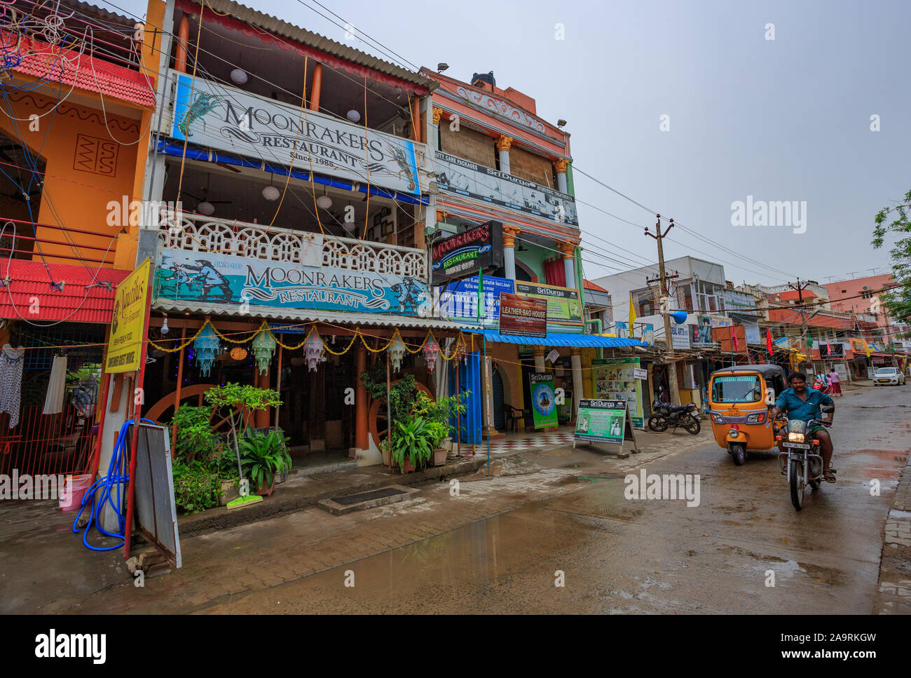 Célèbre restaurant Moonrakers de Mahabalipuram (Tamil Nadu, Inde) Banque D'Images