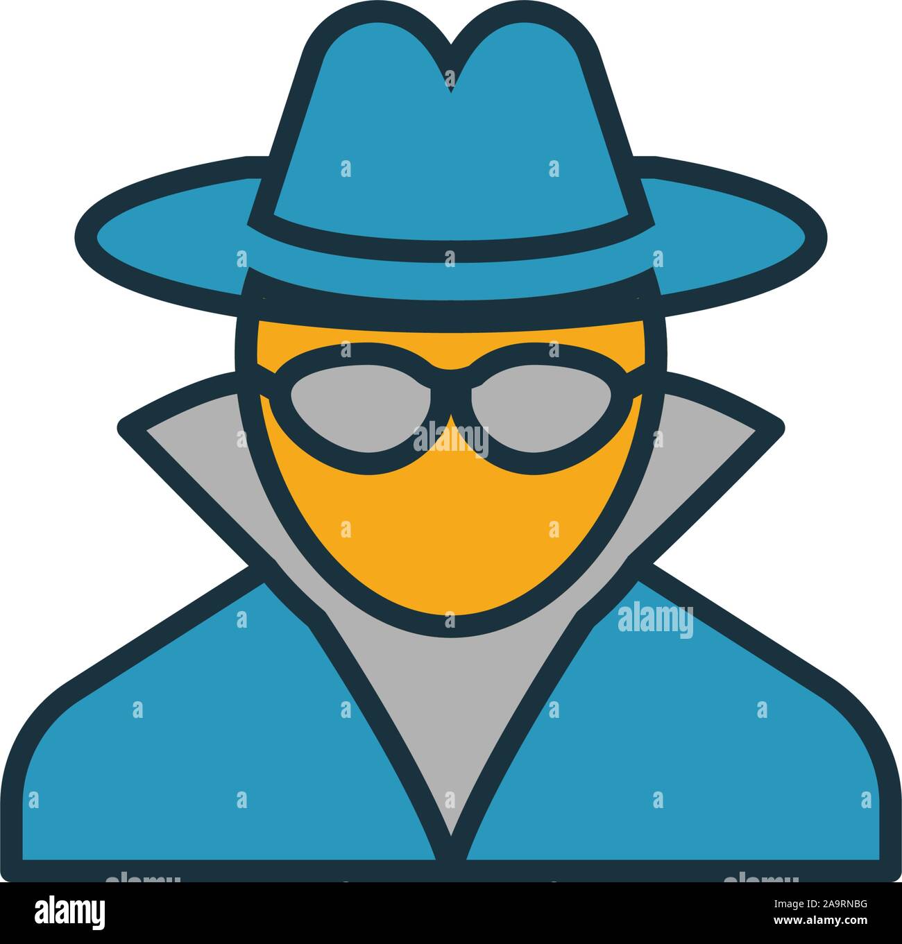 L'icône de l'agent espion. L'élément simple de la collection d'icônes. Incarnez un agent de création d'interface utilisateur icône, ux, apps, logiciels et des infographies Illustration de Vecteur