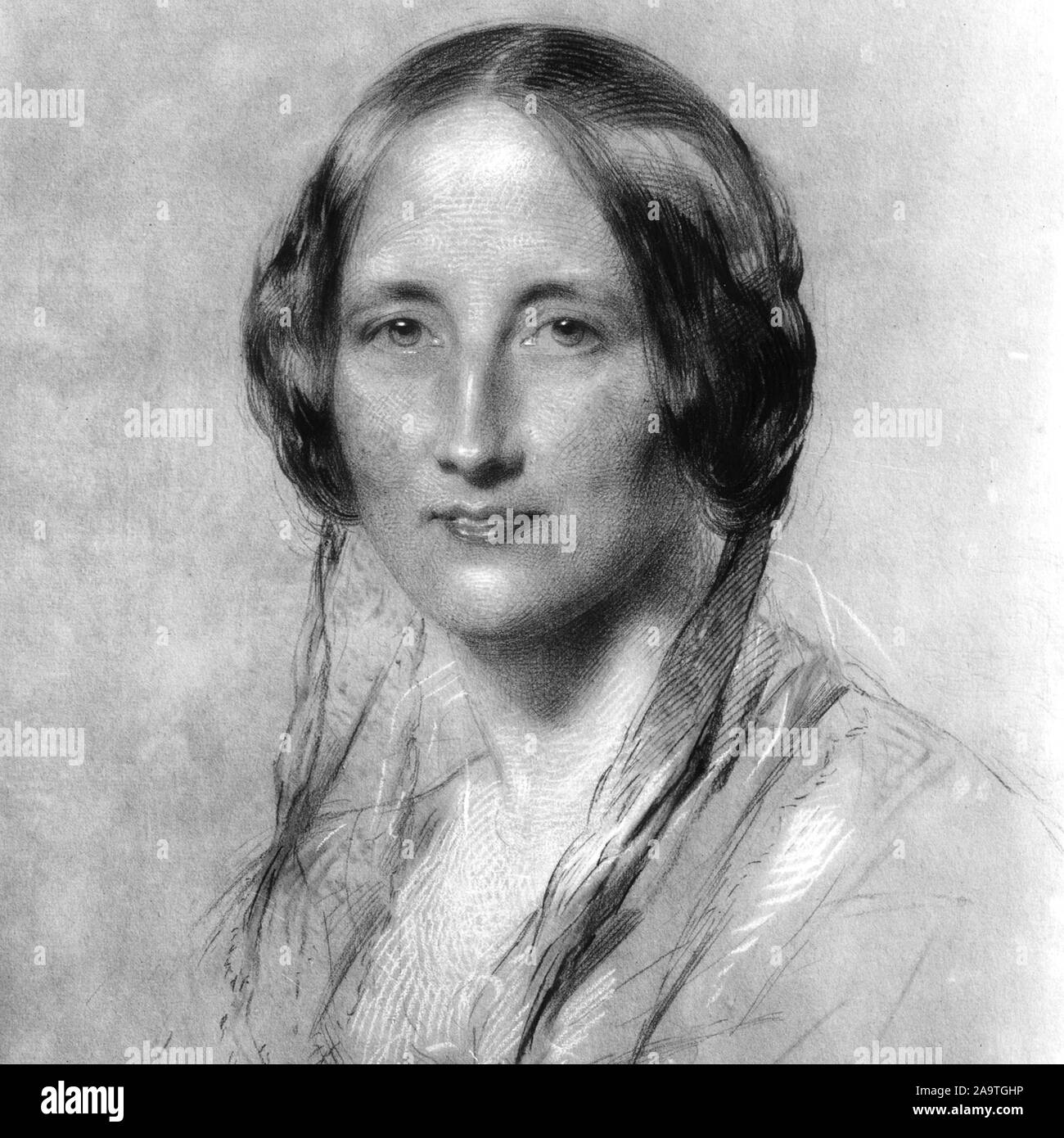 Elizabeth Gaskell, Elizabeth Cleghorn Gaskell (1810 - 1865), Mme Gaskell, romancier anglais, biographe, et nouvelliste Banque D'Images