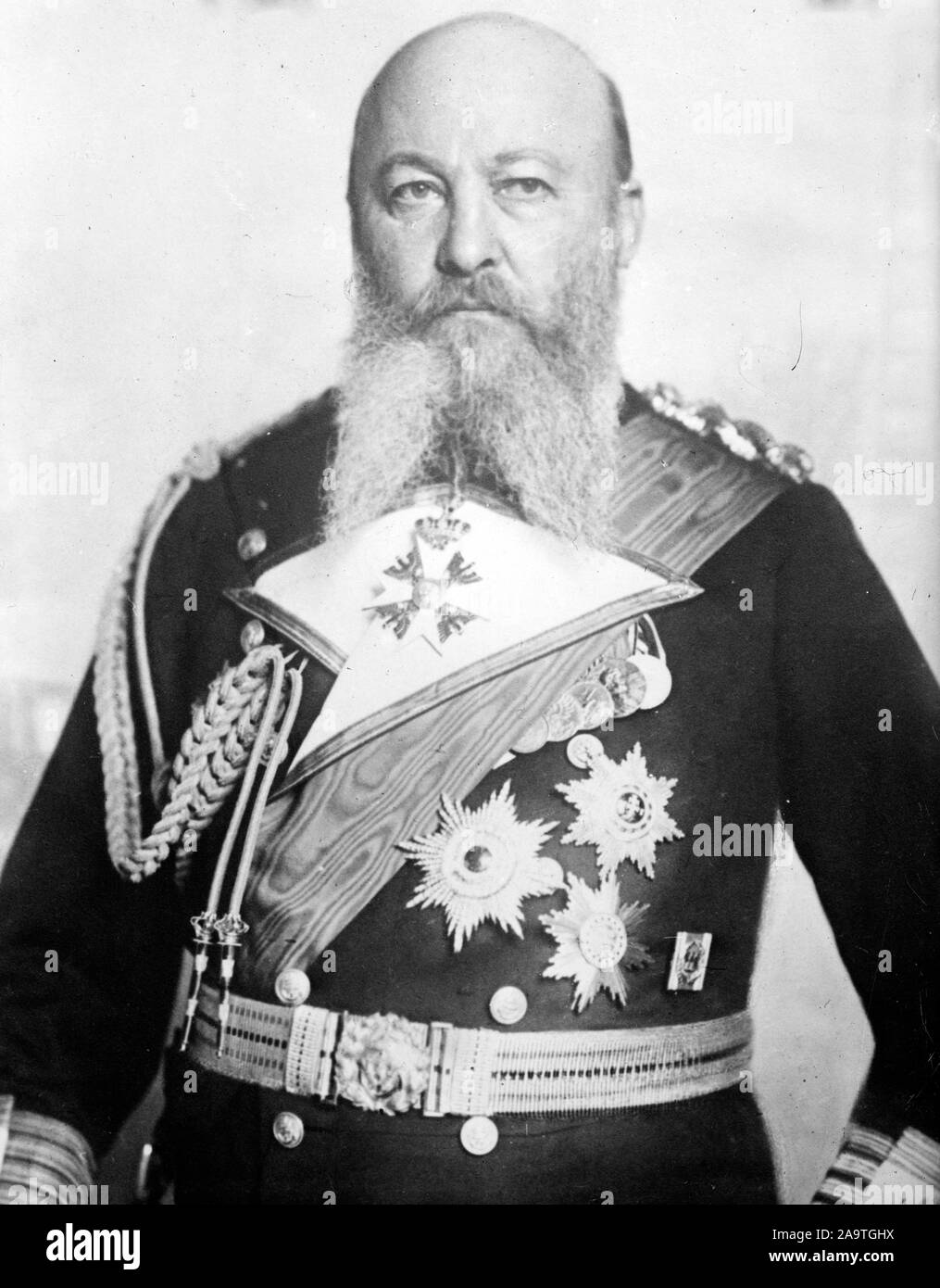 Alfred Von Tirpitz, Alfred Peter Friedrich von Tirpitz (1849 - 1930) Grand Amiral allemand, Secrétaire d'État du Bureau de la Marine impériale allemande, la puissante branche administrative de la Marine impériale allemande de 1897 jusqu'en 1916. Banque D'Images