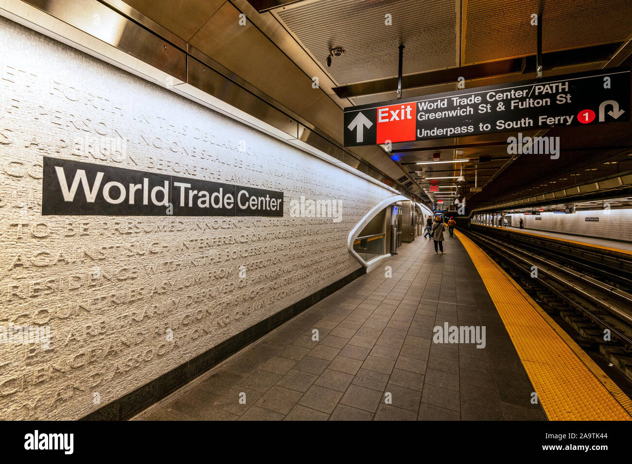 La station de métro Cortlandt WTC, Manhattan, New York, USA Banque D'Images