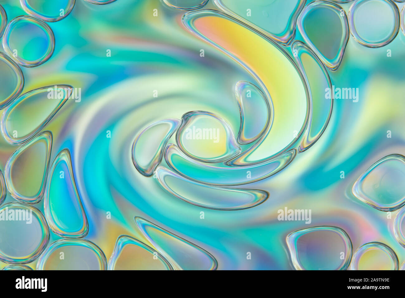 Résumé Contexte de multi-couleur faussée gouttes d'huile sur l'eau Banque D'Images