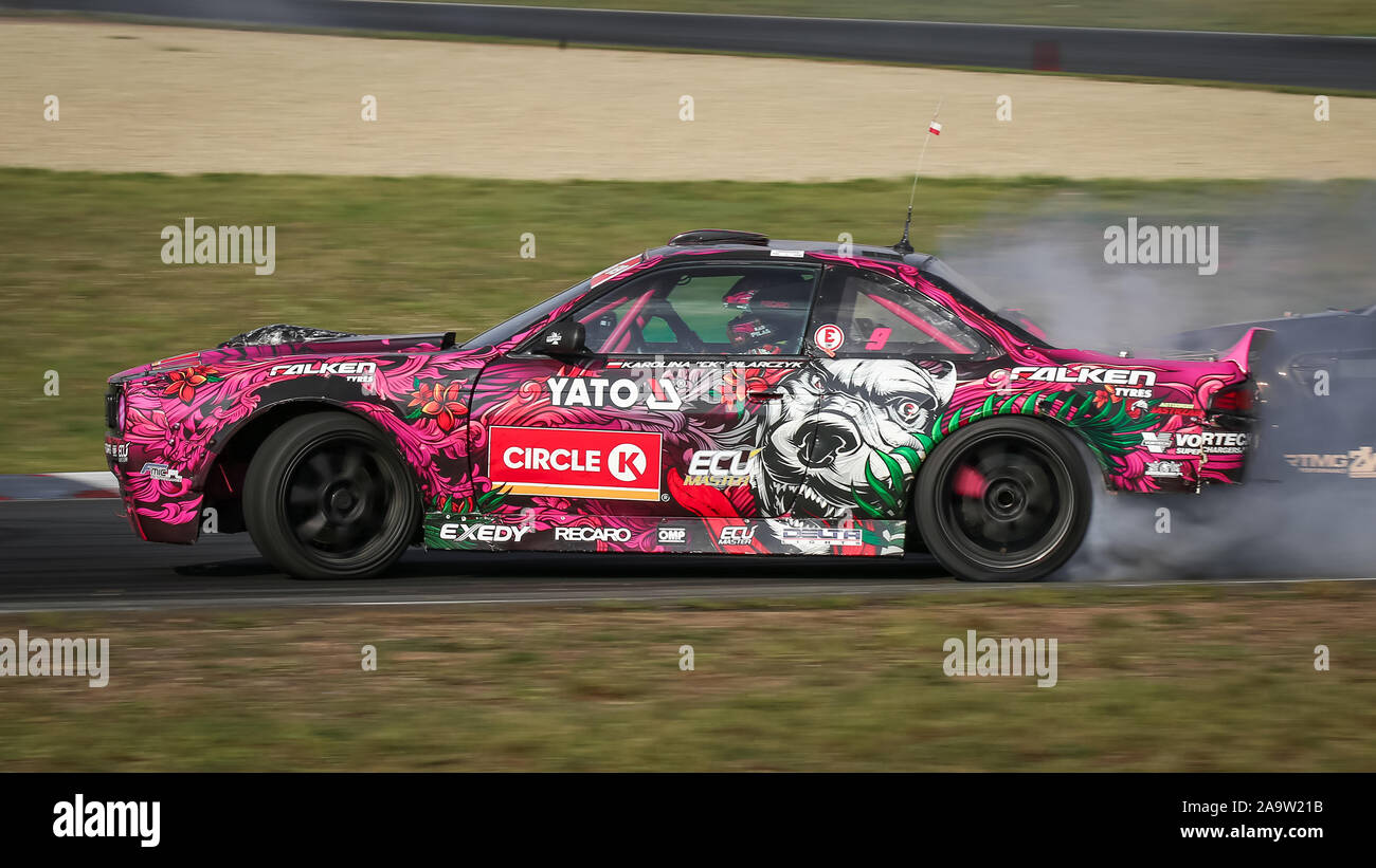 Oschersleben, Allemagne, 31 août 2019 : pilote de dérive polonaise Karolina Pilarczyk conduisant le Nissan Silvia S14 Supercharged LSX 376 Banque D'Images