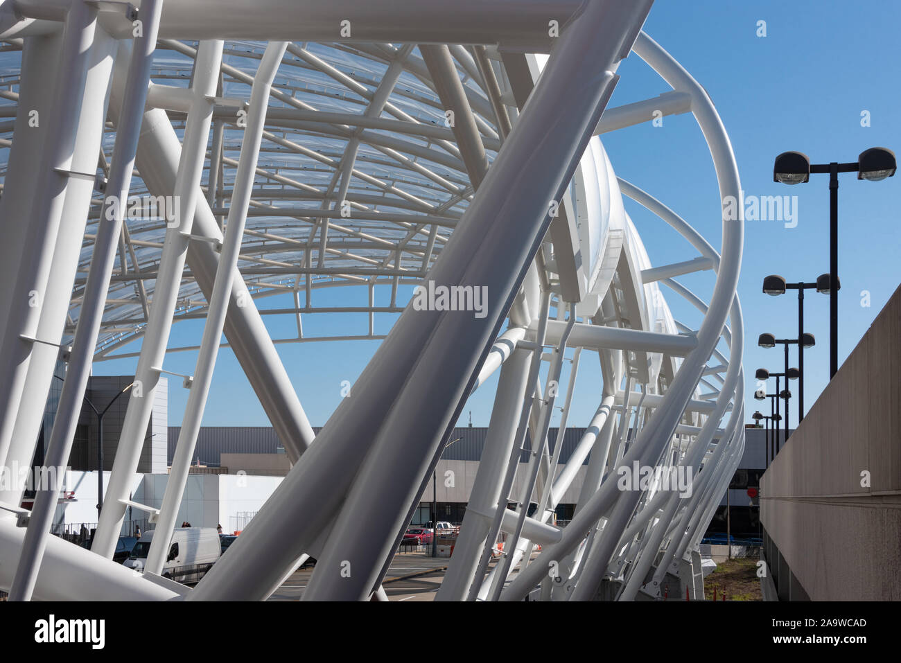 L'auvent en acier laminés à l'aéroport international Hartsfield-Jackson d'Atlanta à Atlanta, Géorgie. (USA) Banque D'Images