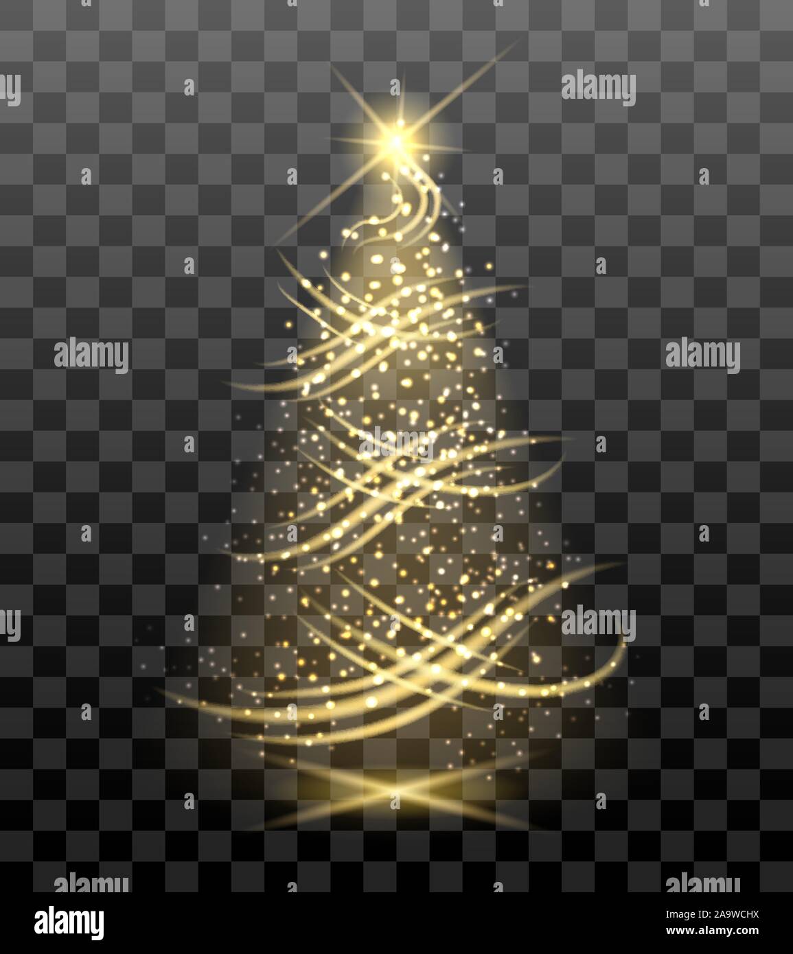 Arbre de Noël lumineux d'éclairage Illustration de Vecteur