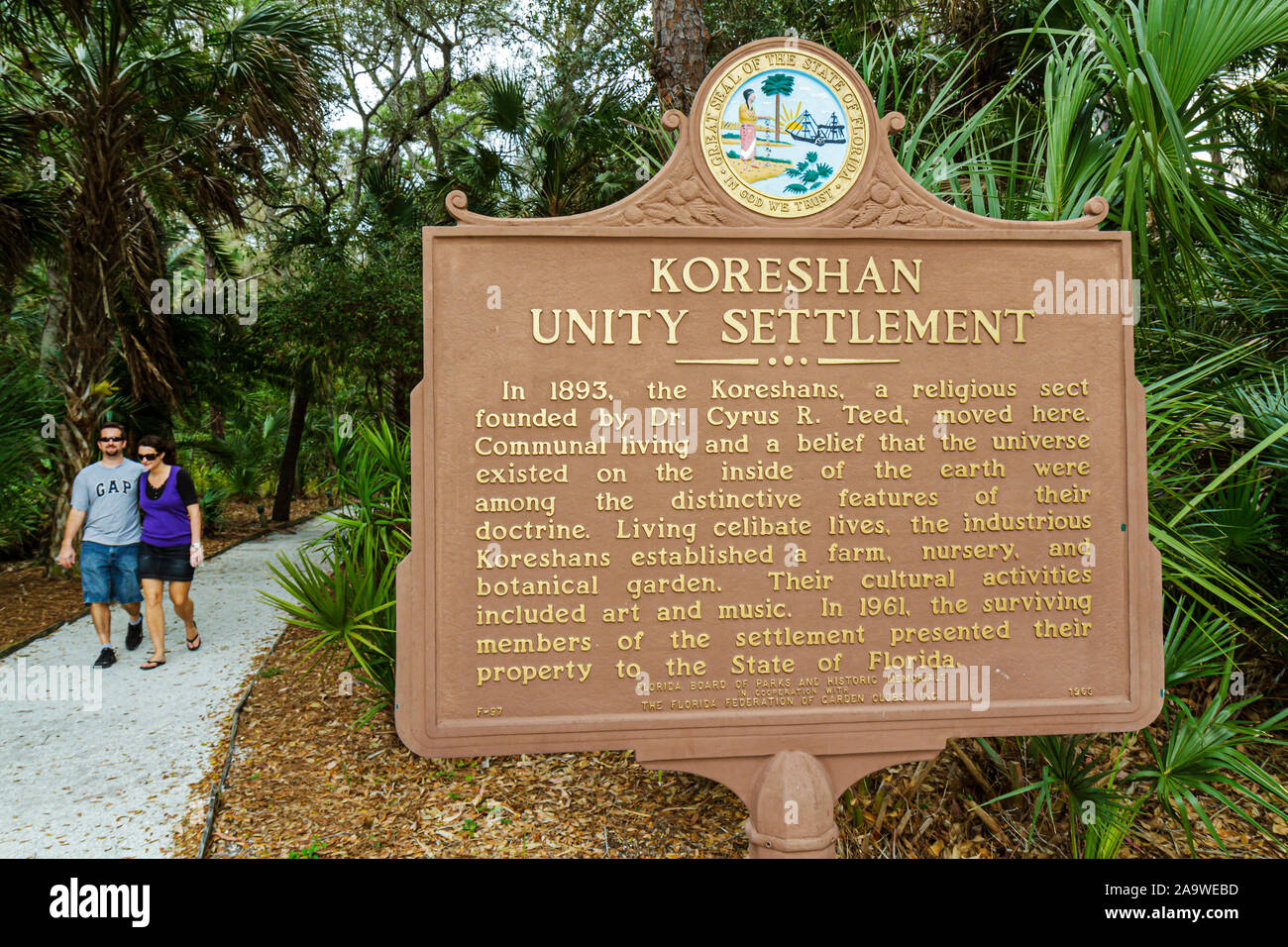 Fort Estero ft.Myers Florida, parc historique régional de Koreshan, FL100322100 Banque D'Images