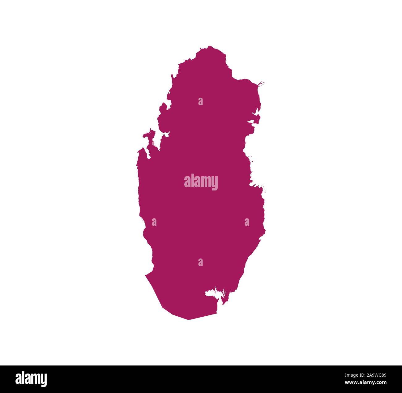 Qatar carte sur fond blanc. Vector illustration. Illustration de Vecteur