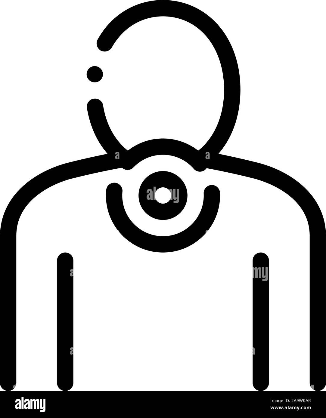 L'icône d'une douleur au cou Contour Vector Illustration Illustration de Vecteur