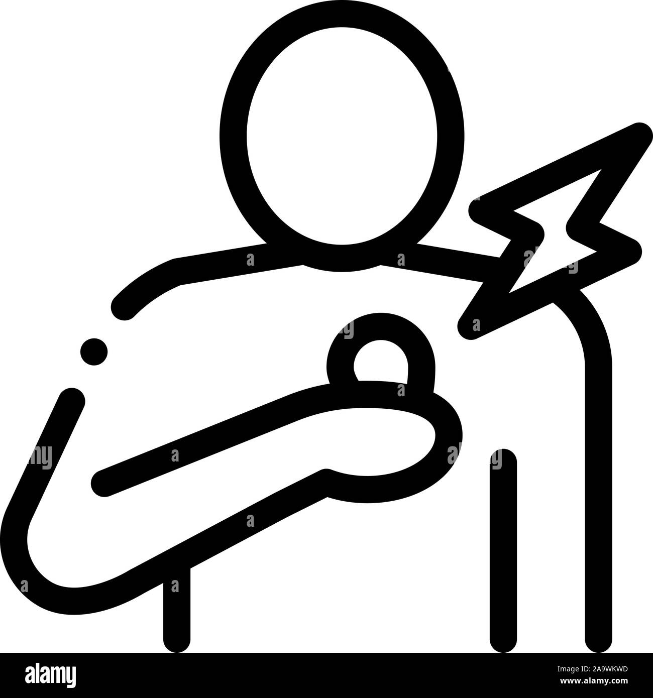 L'icône d'une douleur thoracique Contour Vector Illustration Illustration de Vecteur