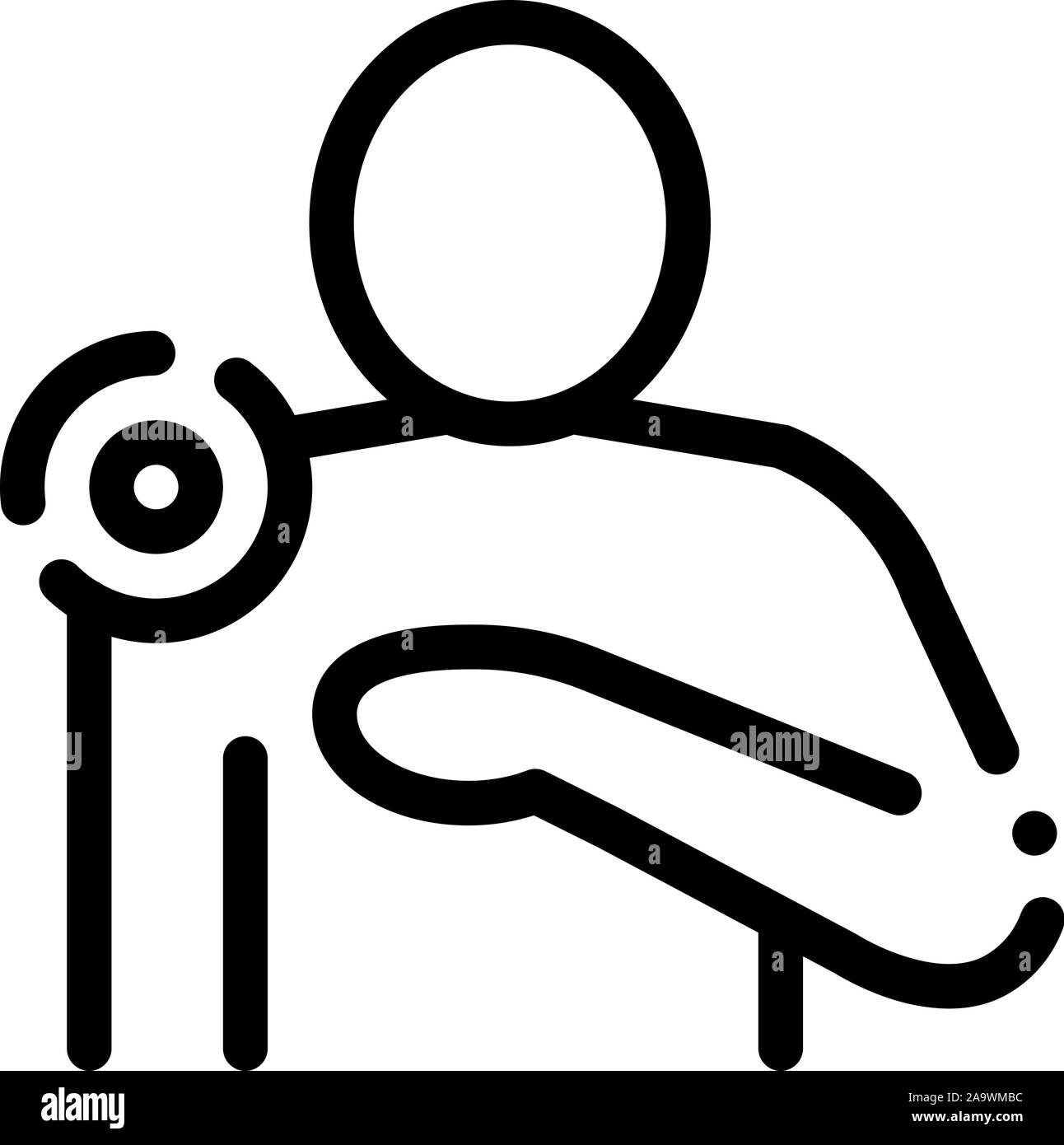 Identifier une douleur à l'épaule Schéma vecteur icône Illustration Illustration de Vecteur