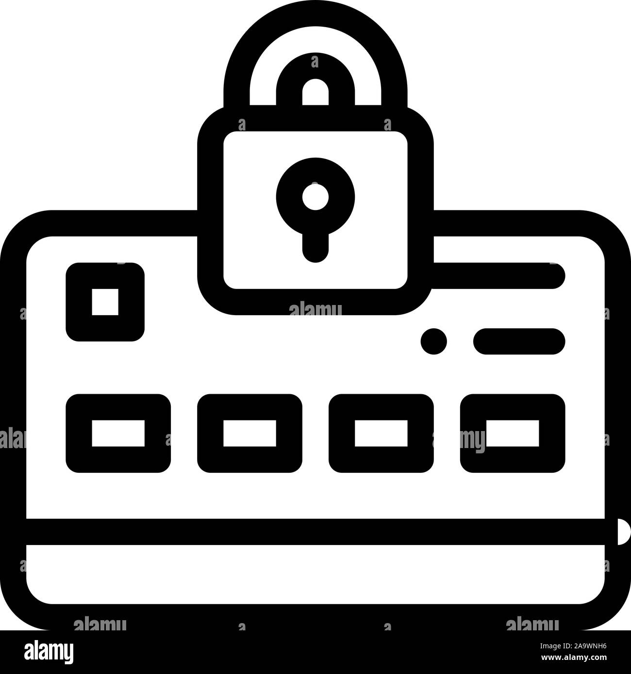 L'icône de protection de carte de crédit Illustration Contour vectoriel Illustration de Vecteur