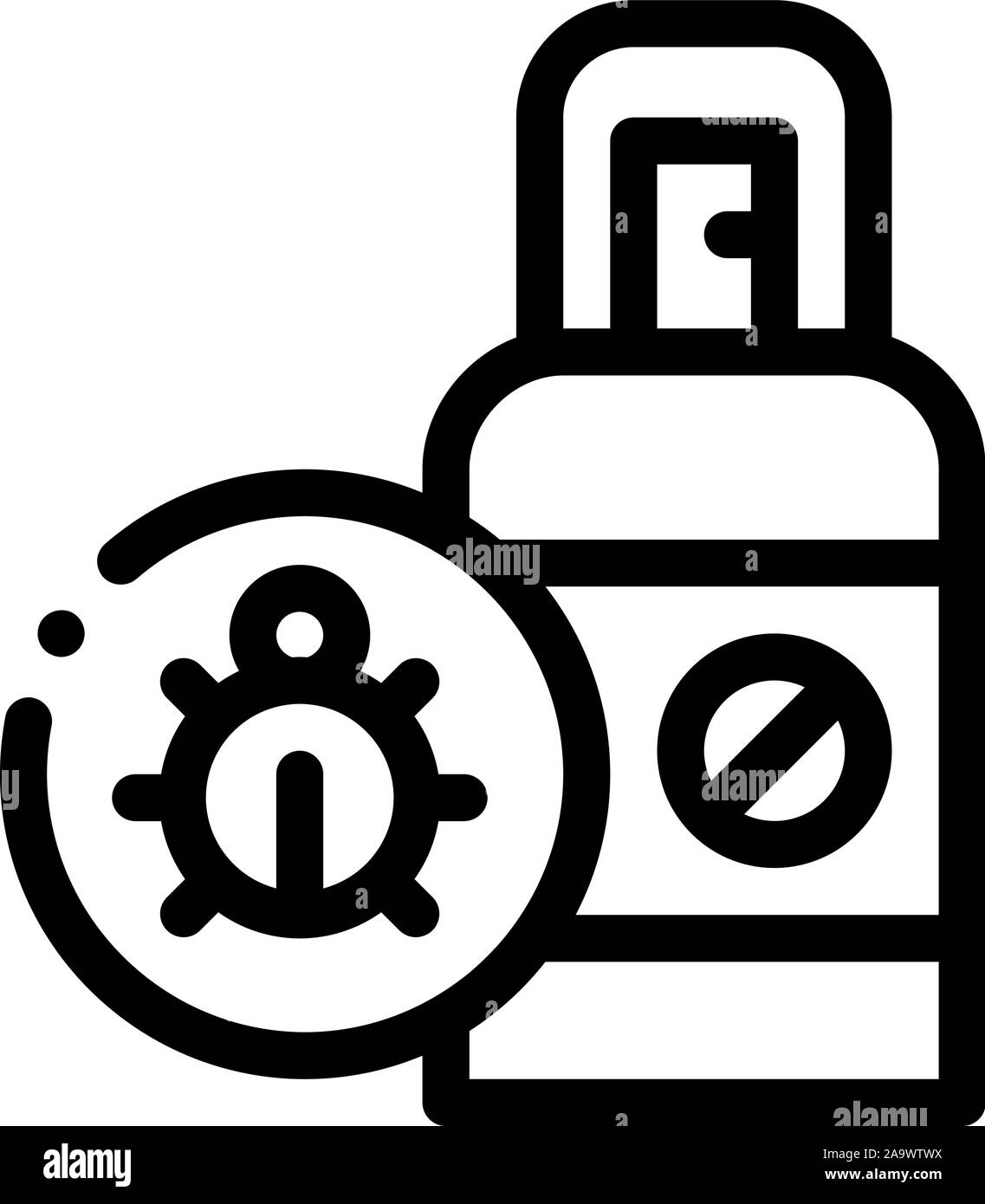 L'icône de pulvérisation aux puces Contour Vector Illustration Illustration de Vecteur