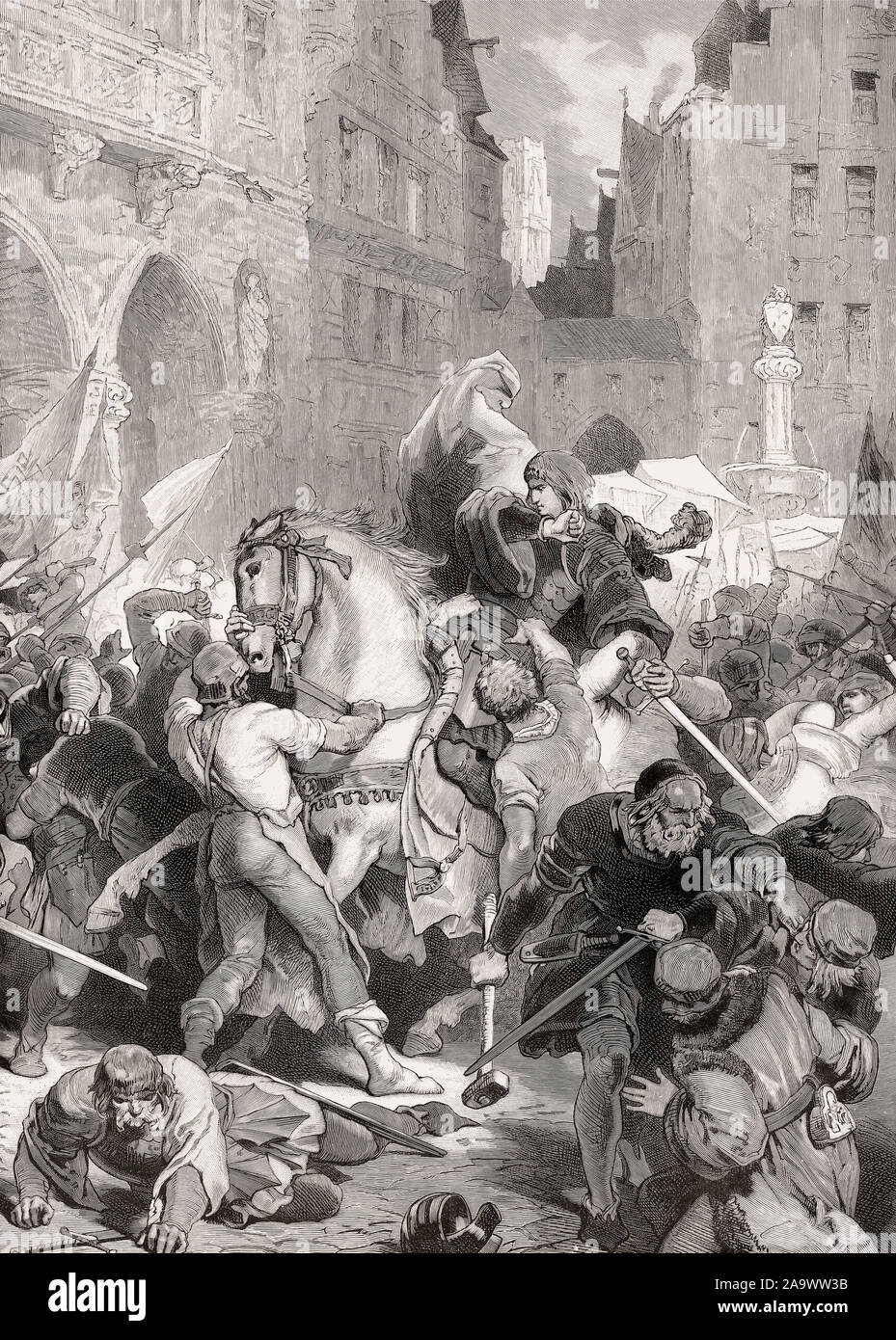 La capture de l'empereur Maximilien à Bruges, 1488, Saint Empereur romain ; 1459-1519. Banque D'Images