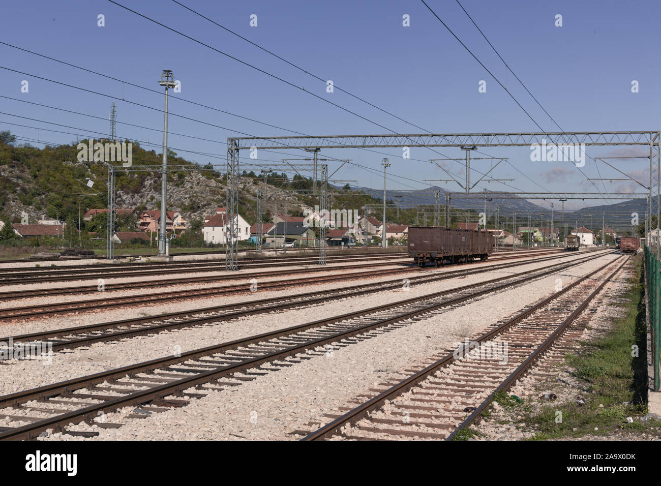 Vieux rails rouillés près de Niksic au Monténégro Banque D'Images
