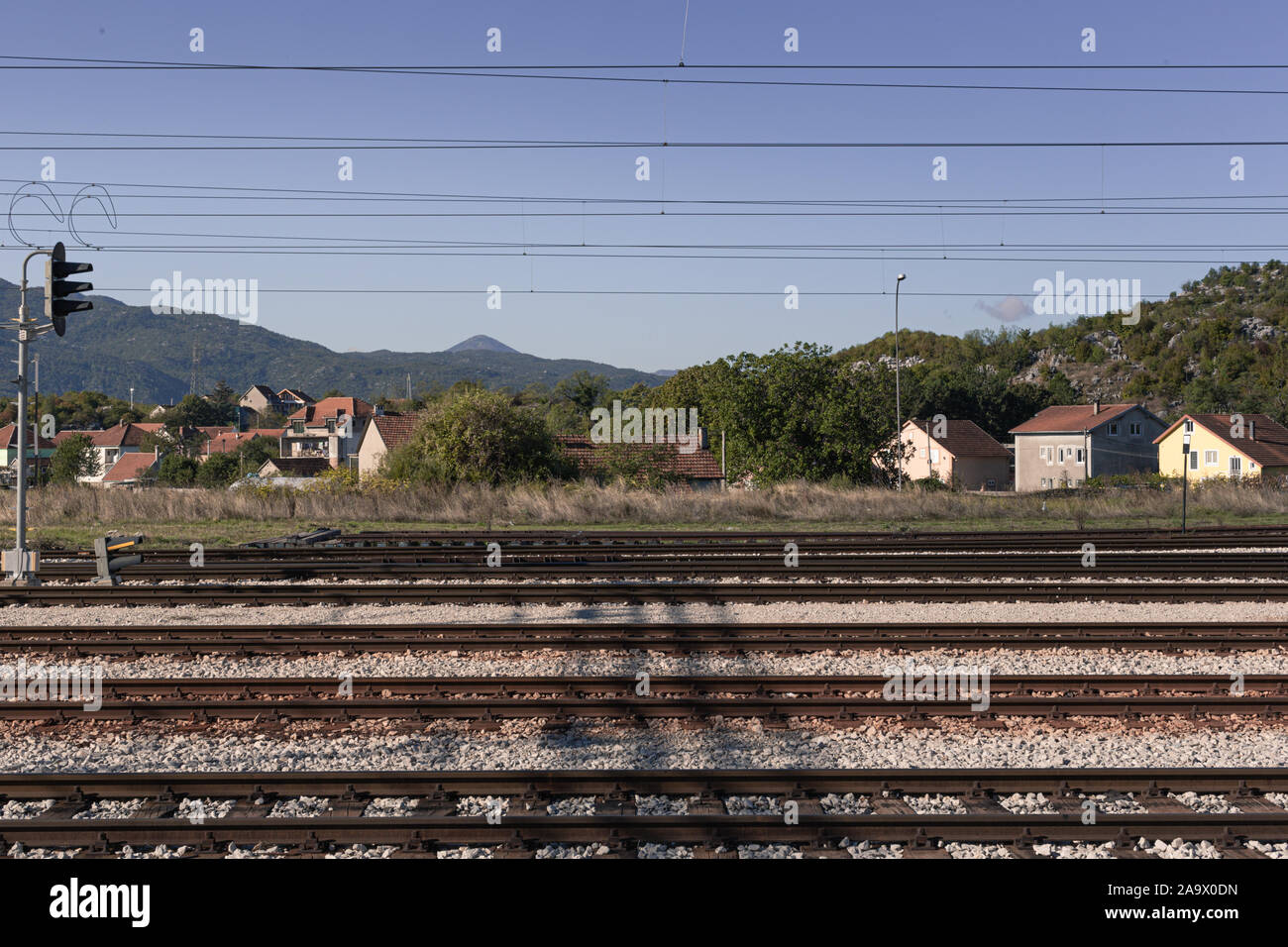Vieux rails rouillés près de Niksic au Monténégro Banque D'Images
