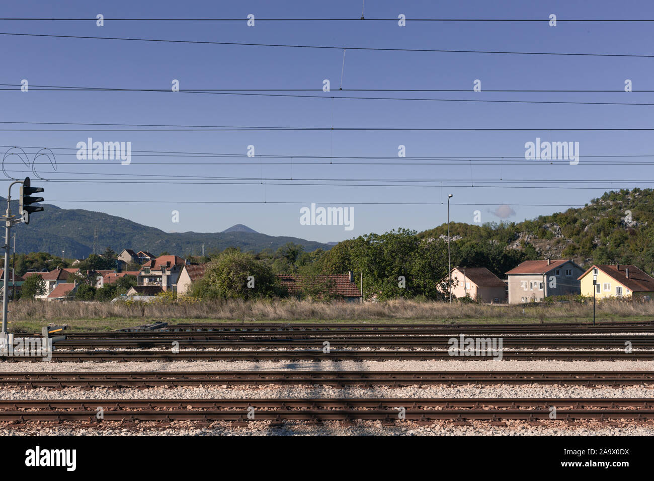 Vieux rails rouillés près de Niksic au Monténégro Banque D'Images