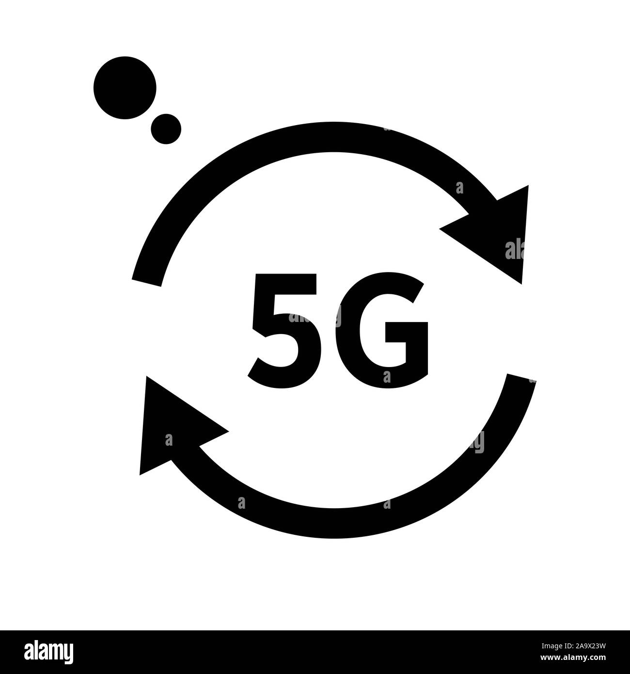 Connexion Internet, Réseau sans fil 5G sur l'icône de la ligne isolée Illustration de Vecteur