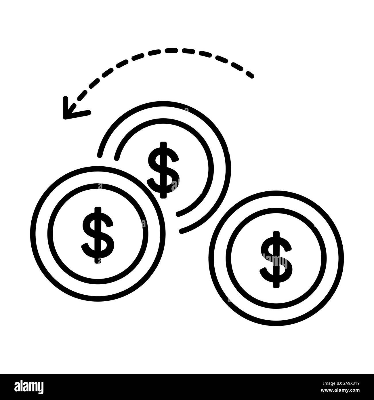 L'économie et des finances, de l'argent ou l'échange d'icône isolé Illustration de Vecteur