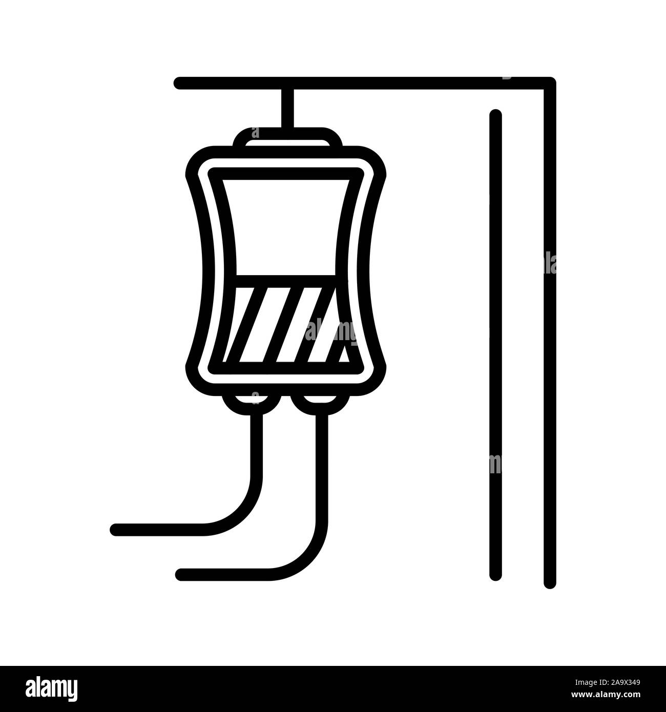 Sac de sang et l'icône de la ligne isolée compte-gouttes, de dons et de charité Illustration de Vecteur