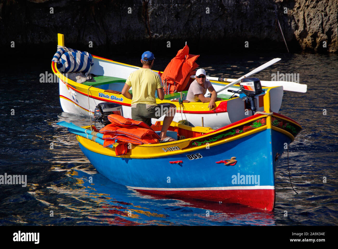 Fischerboote, Ausflugsboote auf Malte Banque D'Images