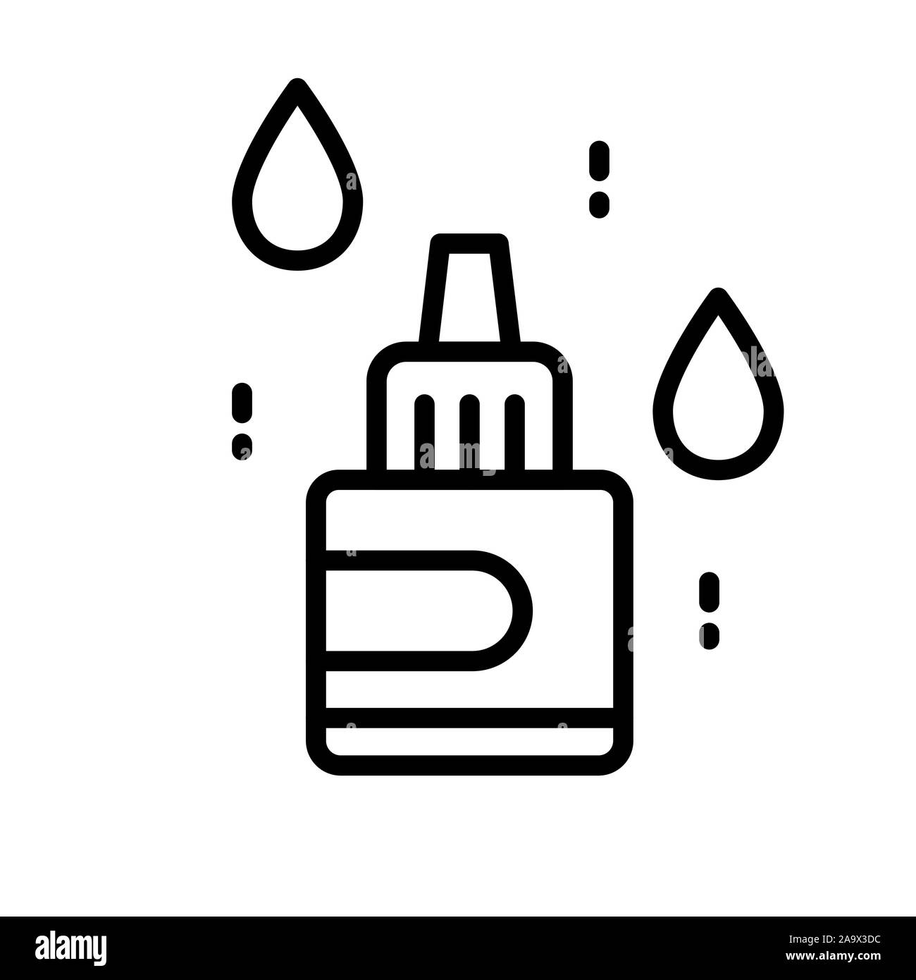 Des yeux, du nez ou l'oreille gouttes bouteille l'icône de la ligne isolée Illustration de Vecteur