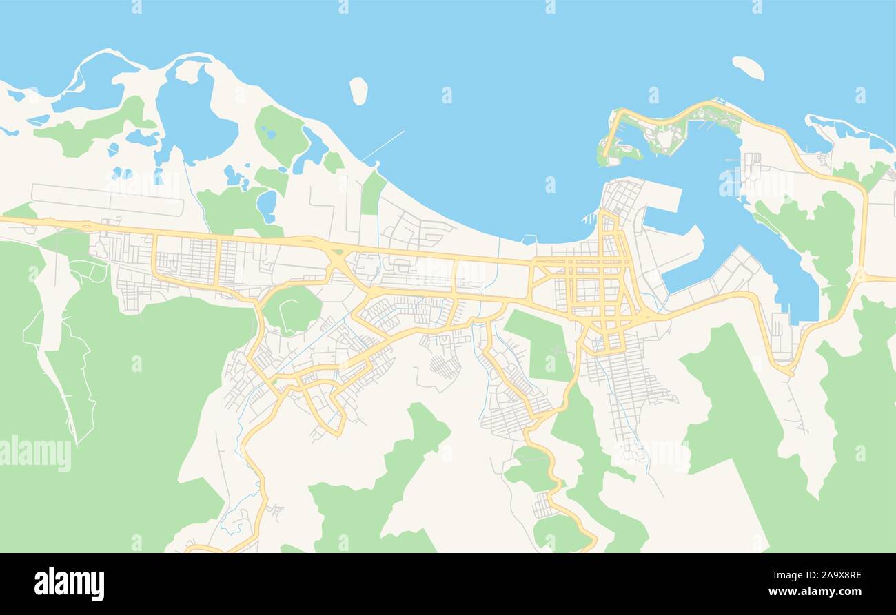Version street plan de Puerto Cabello, Venezuela. Modèle de carte pour un usage en entreprise. Illustration de Vecteur