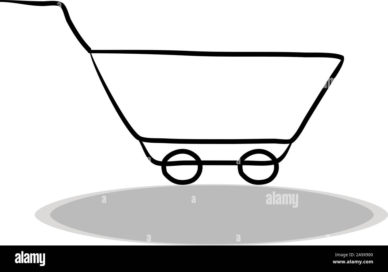 Panier icône sur fond blanc, modèle plat, dessin à la main. Illustration du voyage, symbole de contour Illustration de Vecteur