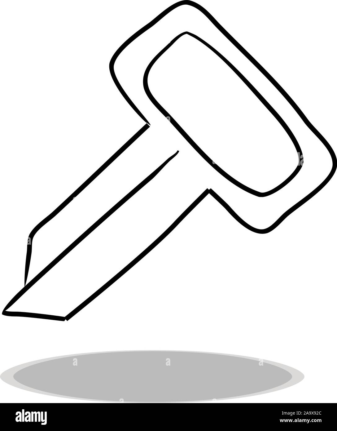 L'icône de Clé sur fond blanc, modèle plat, dessin à la main. Illustration de la fiabilité, symbole de contour Illustration de Vecteur