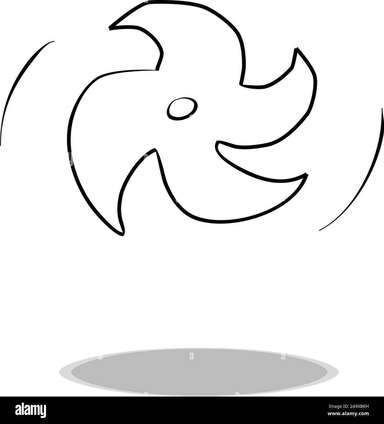 L'icône de disque rotatif sur fond blanc, modèle plat, dessin à la main. Illustration de jouet, symbole de contour Illustration de Vecteur