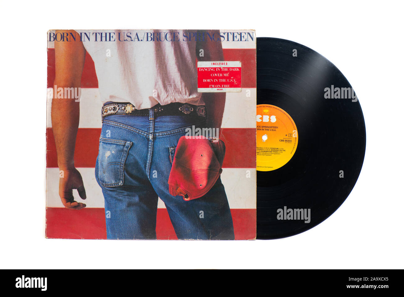 San Pellegrino Terme, Italie - 19 novembre 2019 : Bruce Springsteen  original du disque vinyle : Né aux Etats-Unis Photo Stock - Alamy