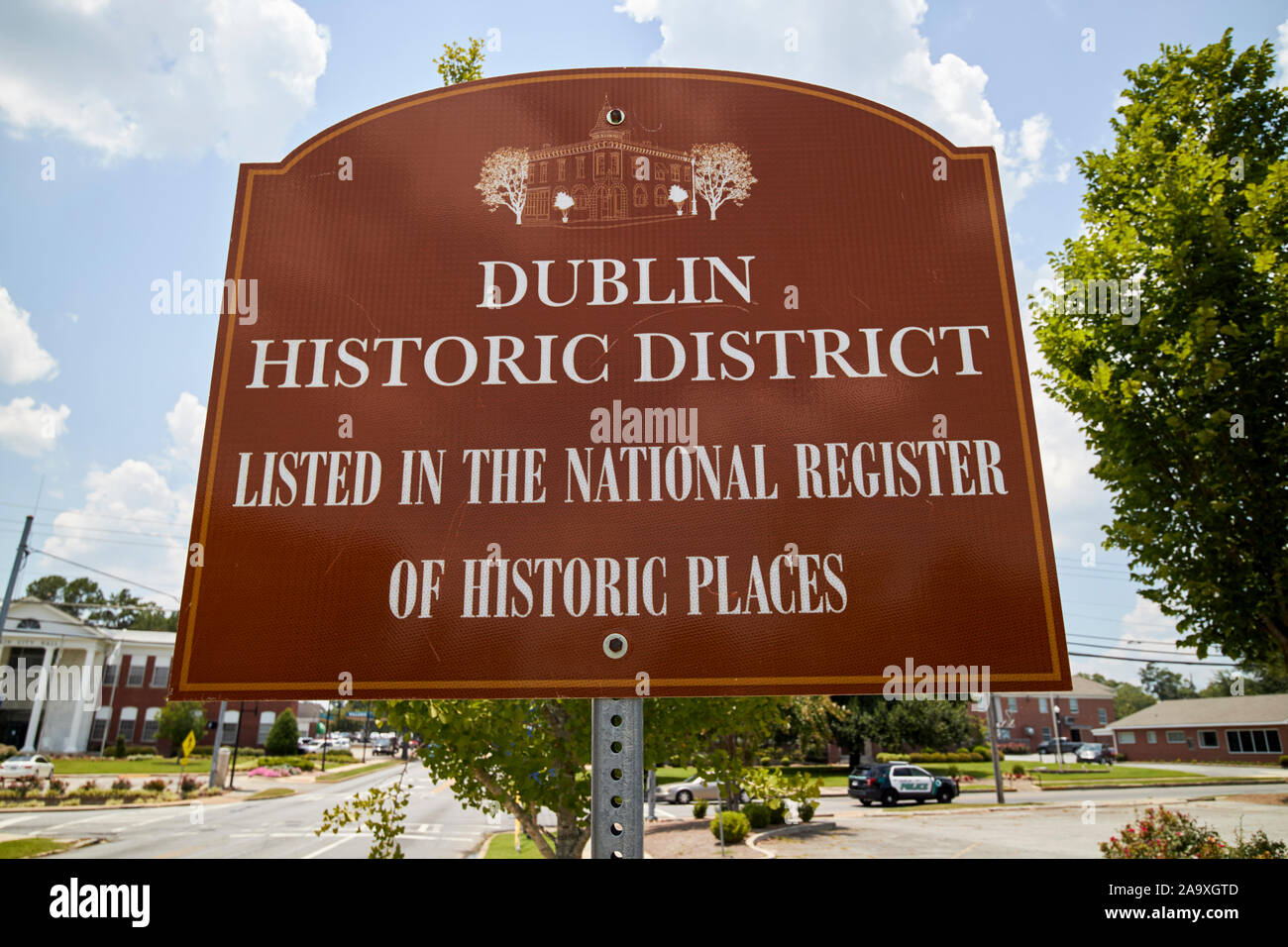 Signer pour l'arrondissement historique de Dublin Dublin georgia usa Banque D'Images