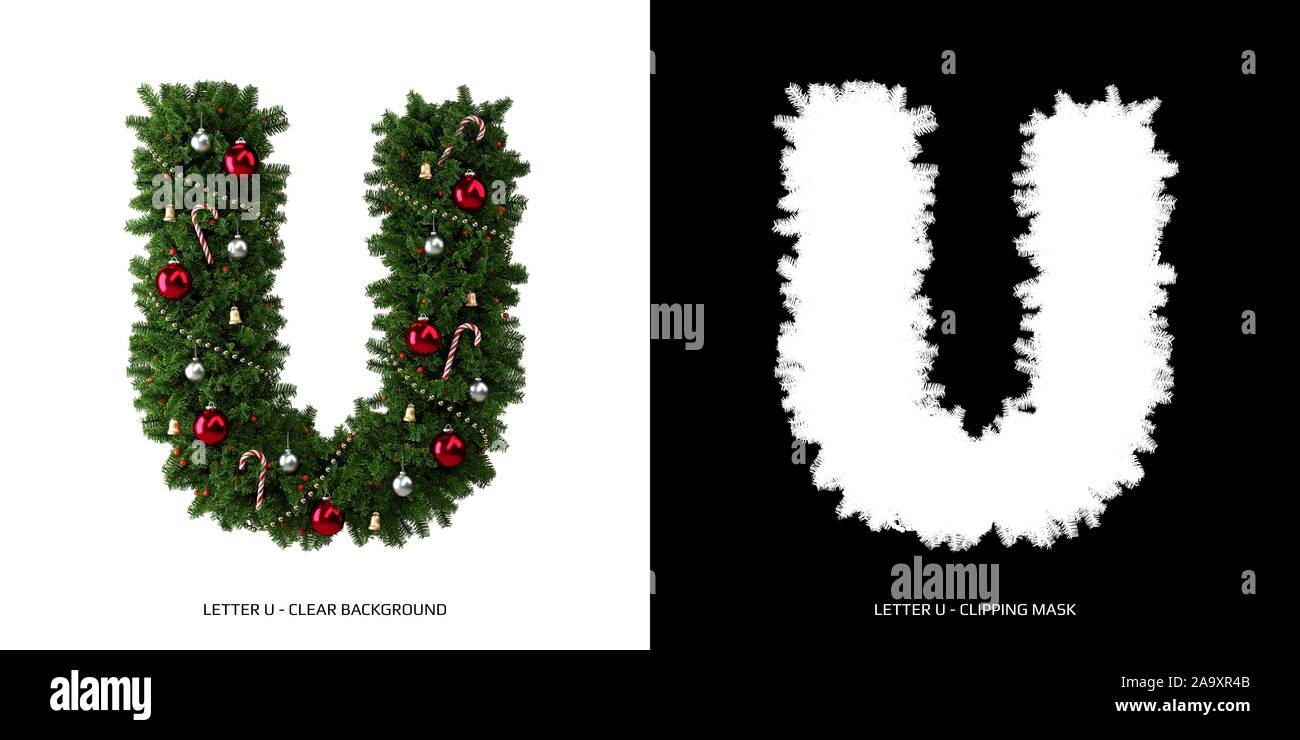 Lettre de Noël Noël U. typographie. Banque D'Images