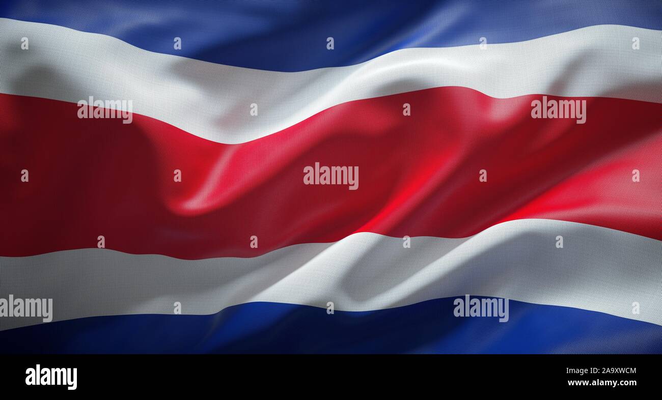 Drapeau officiel de la République du Costa Rica. Banque D'Images