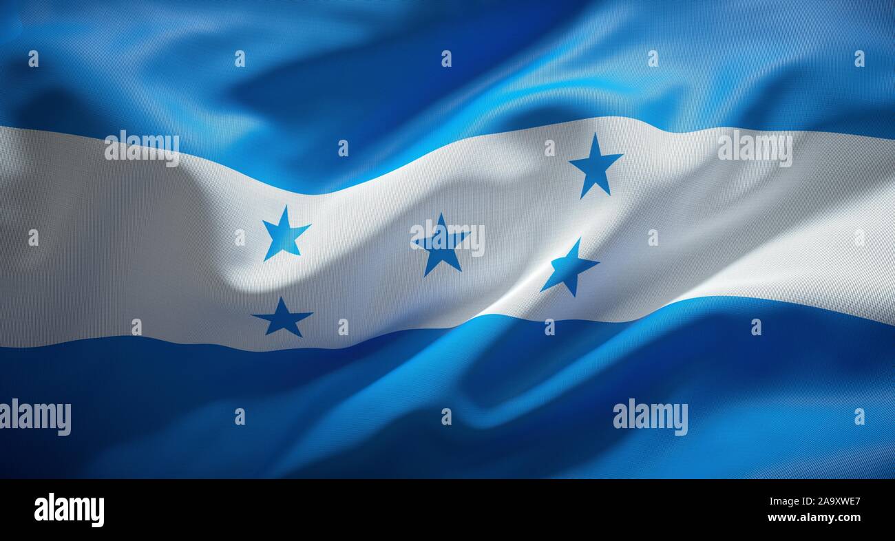 Drapeau officiel de la République du Honduras. Banque D'Images