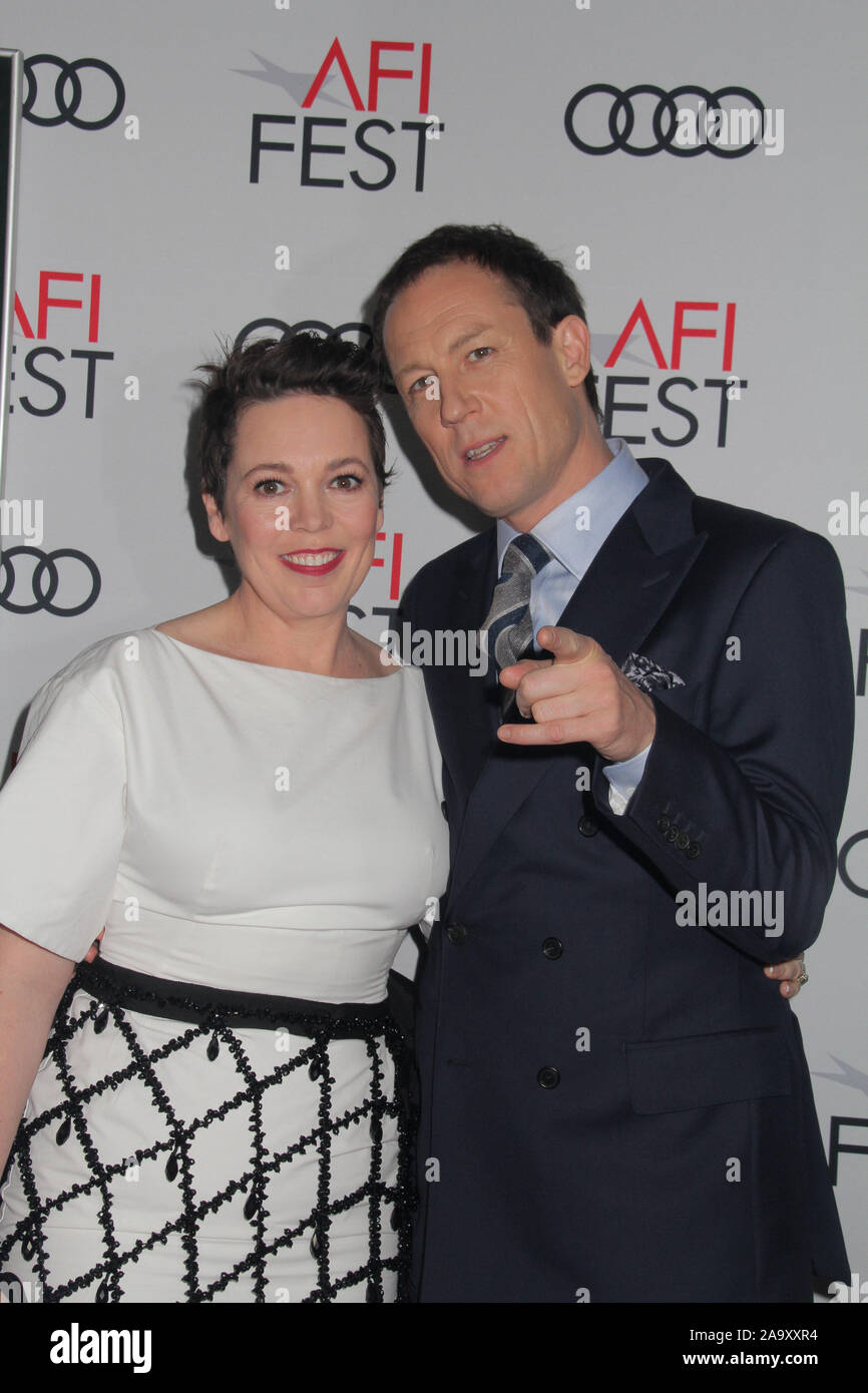 Los Angeles, USA. 16 Nov, 2019. Tobias Menzies, Olivia Colman 11/16/2019 Le festival de projection de gala 2019 "la Couronne" tenue au Théâtre chinois de Grauman à Los Angeles, CA Crédit : Cronos/Alamy Live News Banque D'Images