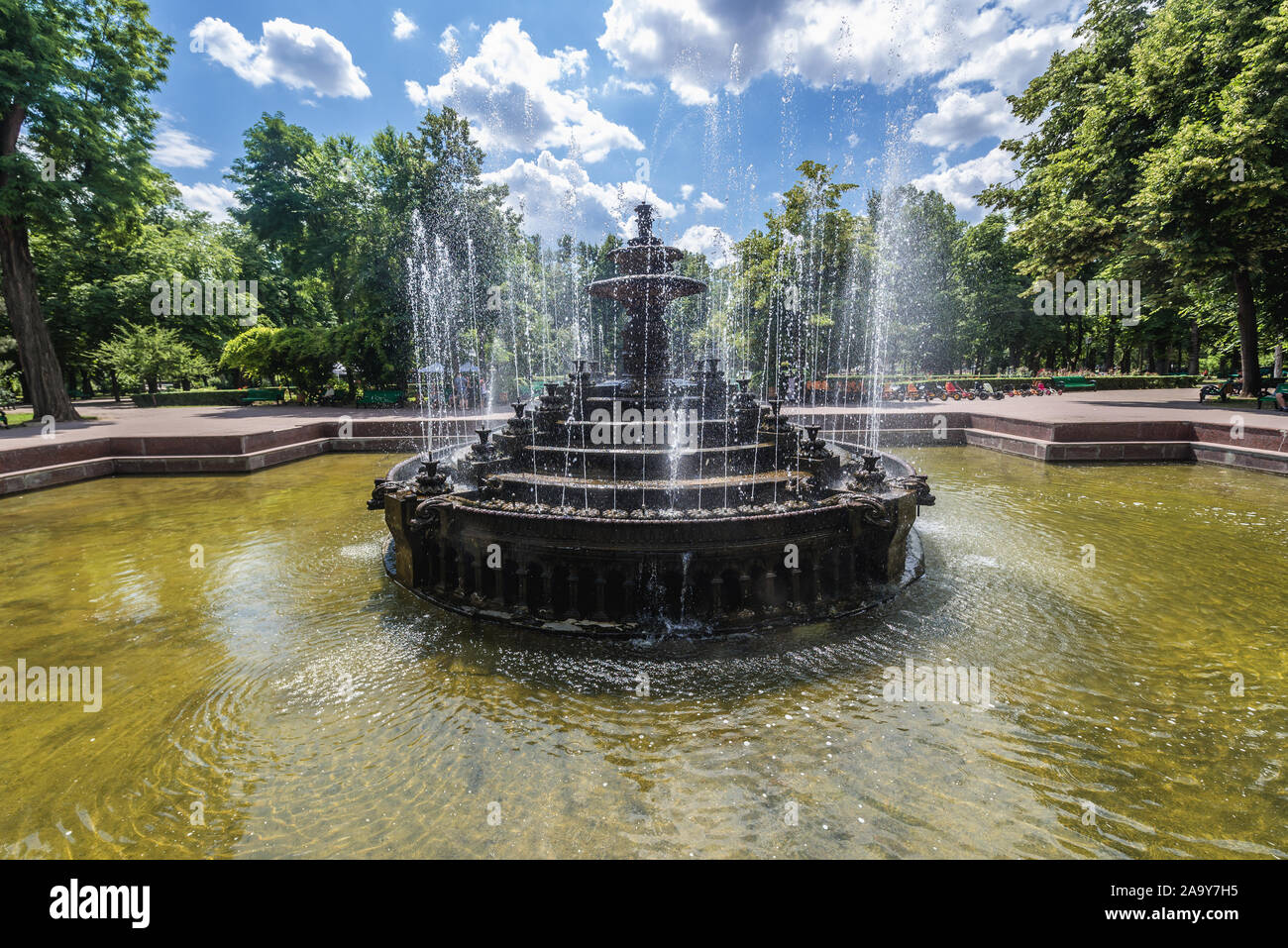 Fontaine à Chisinau, capitale de la République de Moldova Banque D'Images