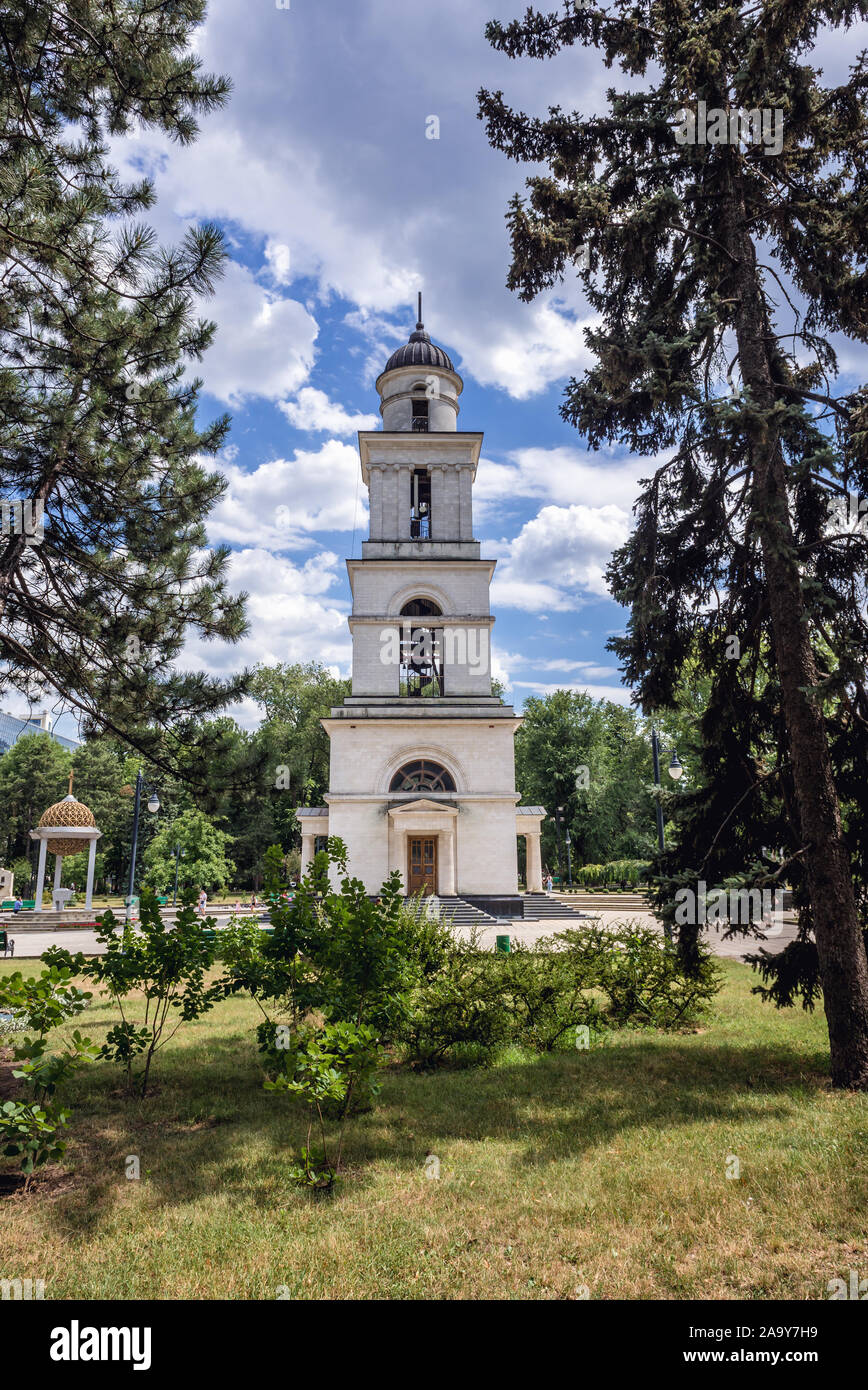 Cathédrale de la nativité Christs Bell Tower, cathédrale de l'Église orthodoxe moldave dans le centre de Chisinau, capitale de la République de Moldova Banque D'Images