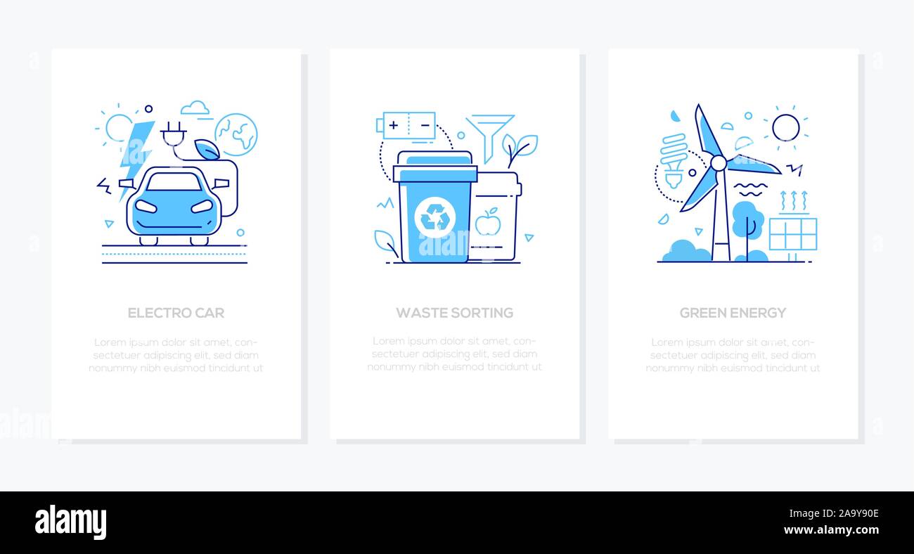 La conservation de l'environnement - ligne style design banners set Illustration de Vecteur La conservation de l'environnement - ligne style design banners set Illustration de Vecteur