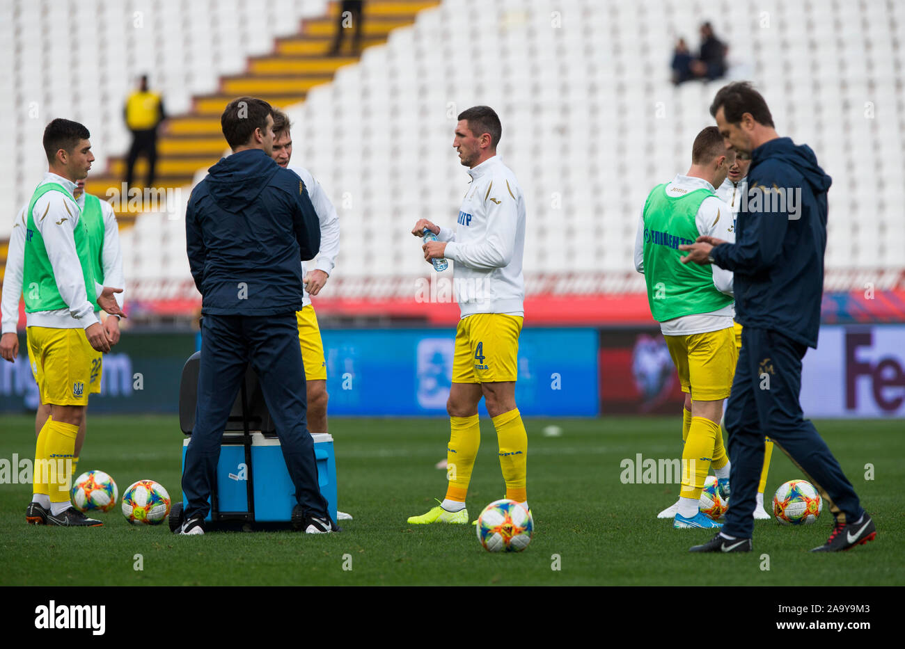 Belgrade, Serbie. 17 novembre, 2019. Les joueurs de l'Ukraine. Credit : Nikola Krstic/Alamy Live News Banque D'Images