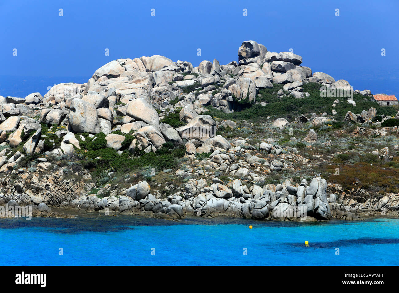 L'archipel des îles Lavezzi situé dans le bouches de Bonifacio en Corse, France Banque D'Images