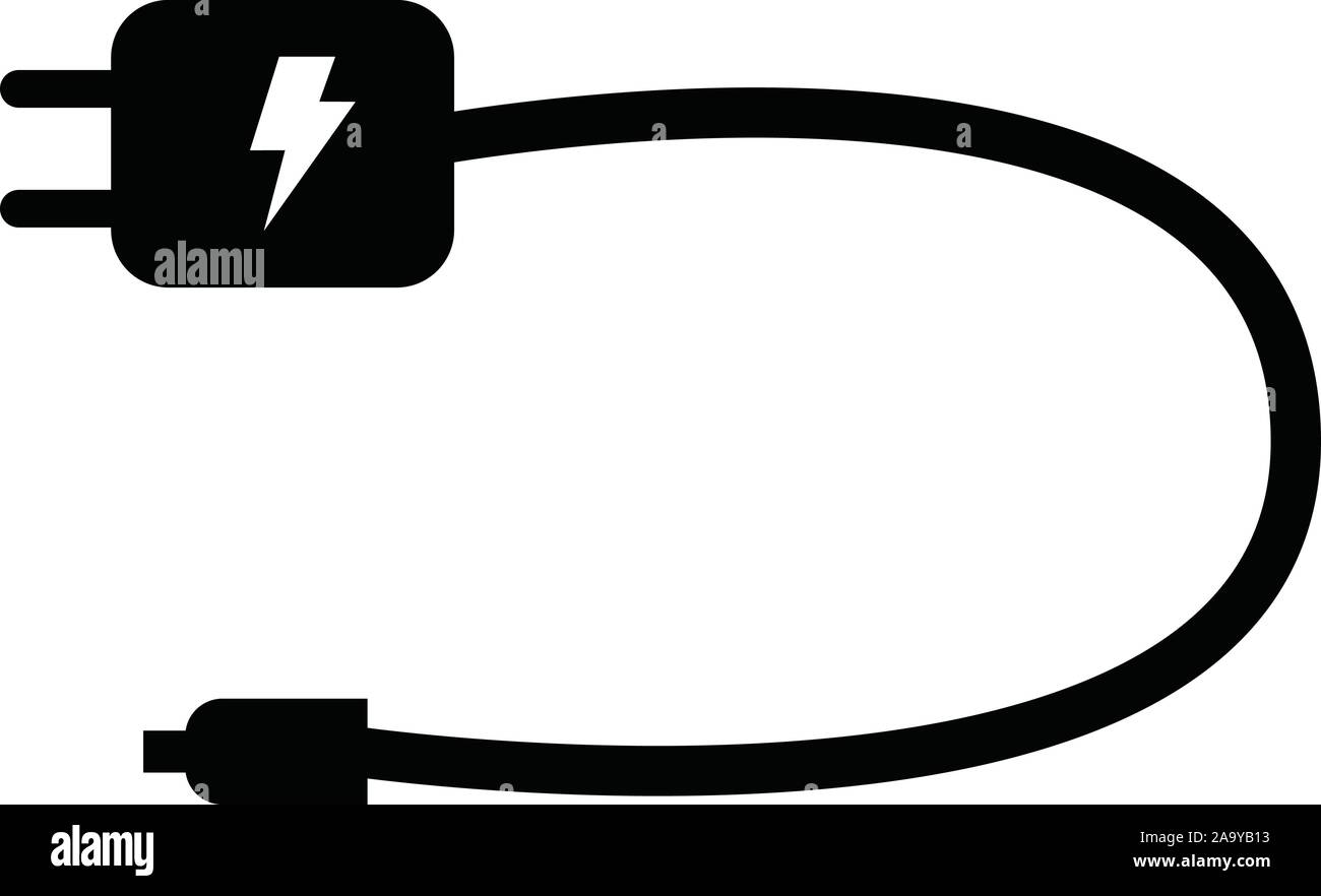 Chargeur mobile icône sur fond blanc. télévision style. mobile charger icône pour votre web site design, logo, l'app, l'assurance-chômage. chargeur mobile appareil électronique sig Illustration de Vecteur