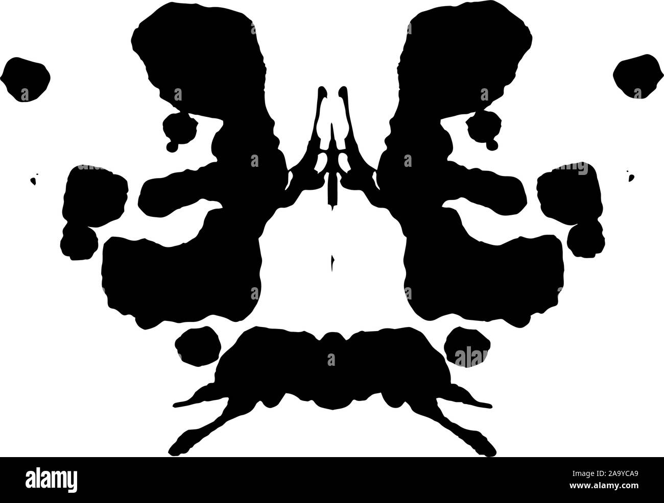 Test de Rorschach inkblot illustration, symétrique aléatoire résumé d'encre les taches d'encre. Illustration de Vecteur
