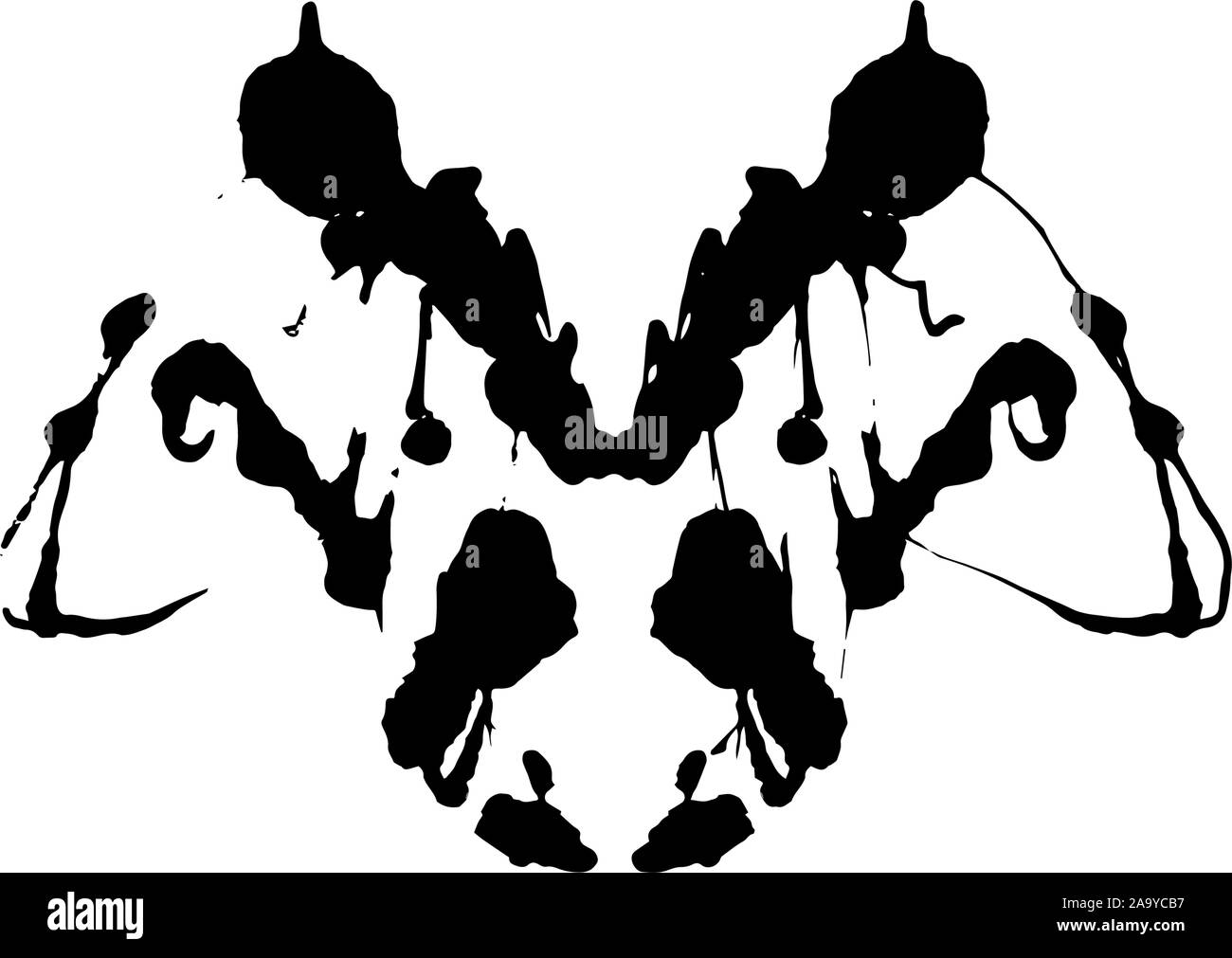 Test de Rorschach inkblot illustration, symétrique aléatoire résumé d'encre les taches d'encre. Illustration de Vecteur