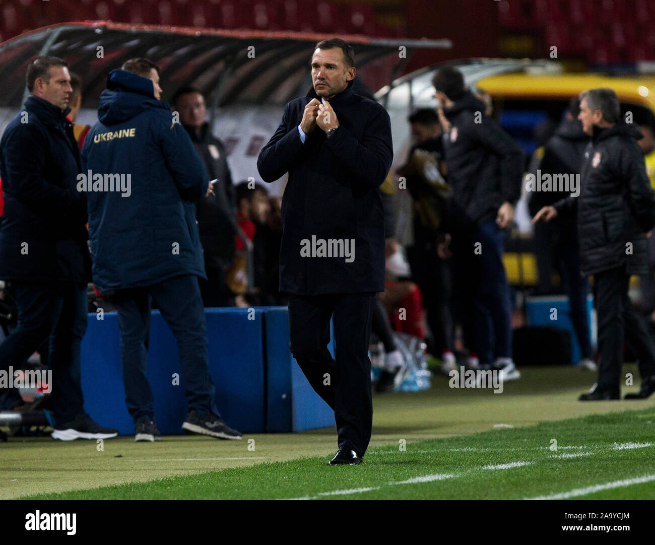 Belgrade, Serbie. 17 novembre, 2019. Andriy Shevchenko entraîneur-chef de l'Ukraine. Credit : Nikola Krstic/Alamy Live News Banque D'Images