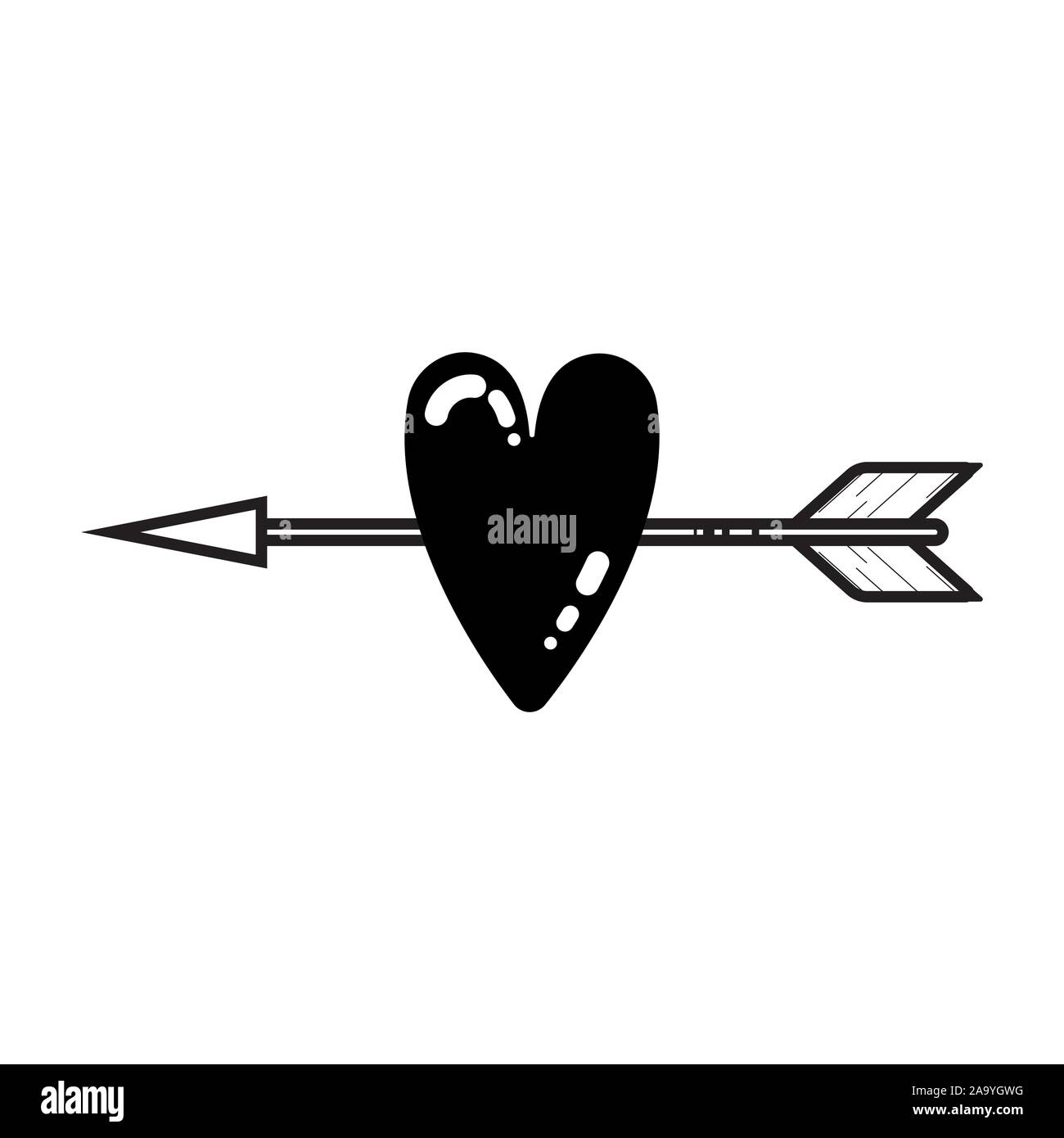 Cupidon D'arc Flèche De L'amour Avec Le Coeur Illustration Pour Des  Valentines Illustration de Vecteur - Illustration du graphisme, voûte:  85429313