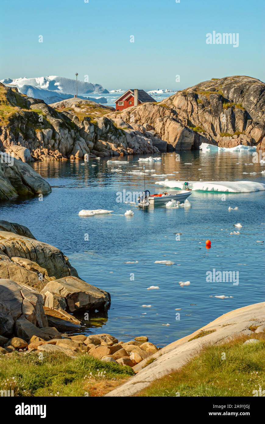 Paysage de l'Arctique dans la baie de Disko au Groenland en été Banque D'Images