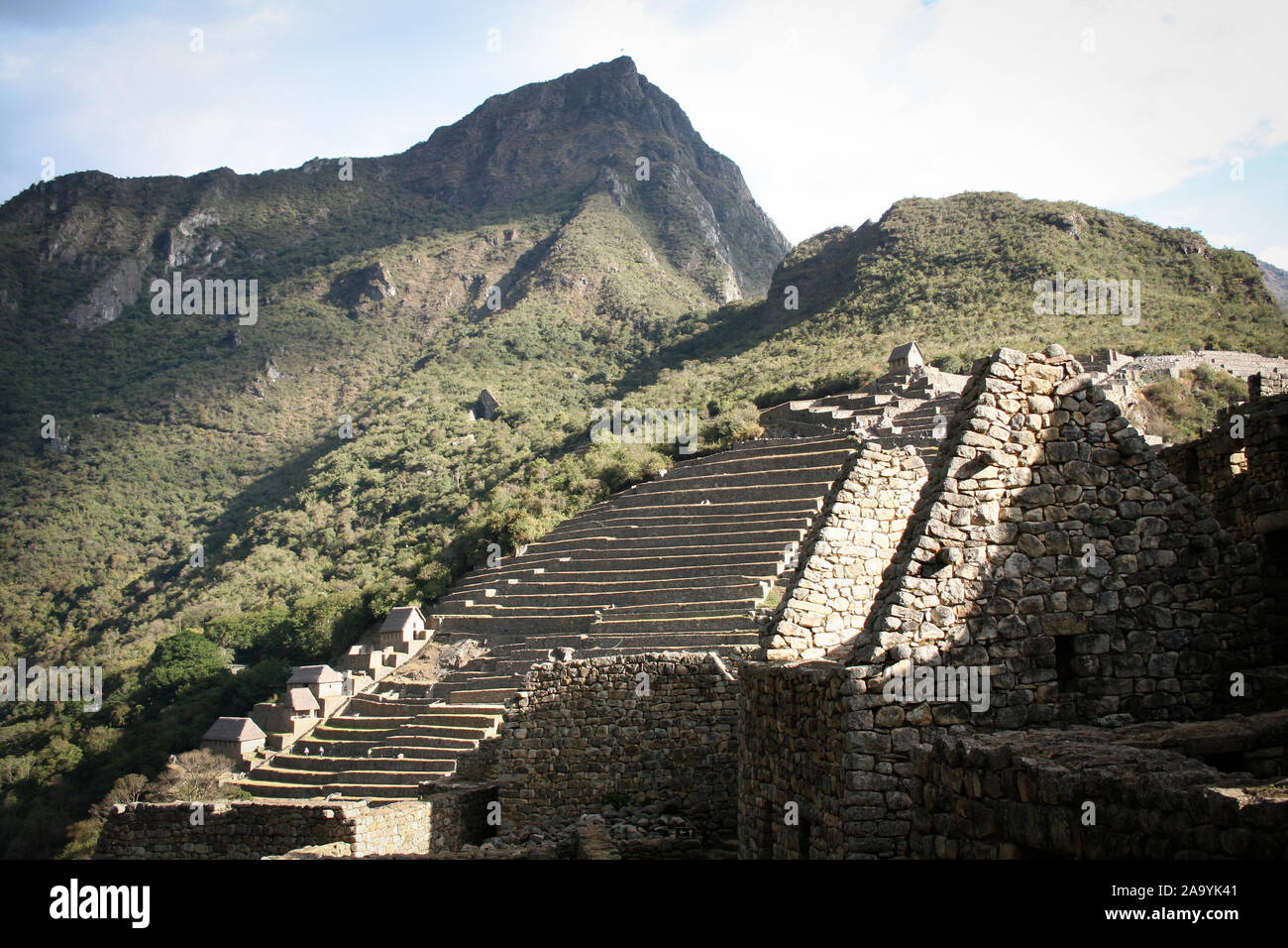 Le Machu Picchu, un sanctuaire historique du Pérou en 1981 et site du patrimoine mondial de l'UNESCO en 1983. L'une des nouvelles Sept Merveilles du Monde Banque D'Images