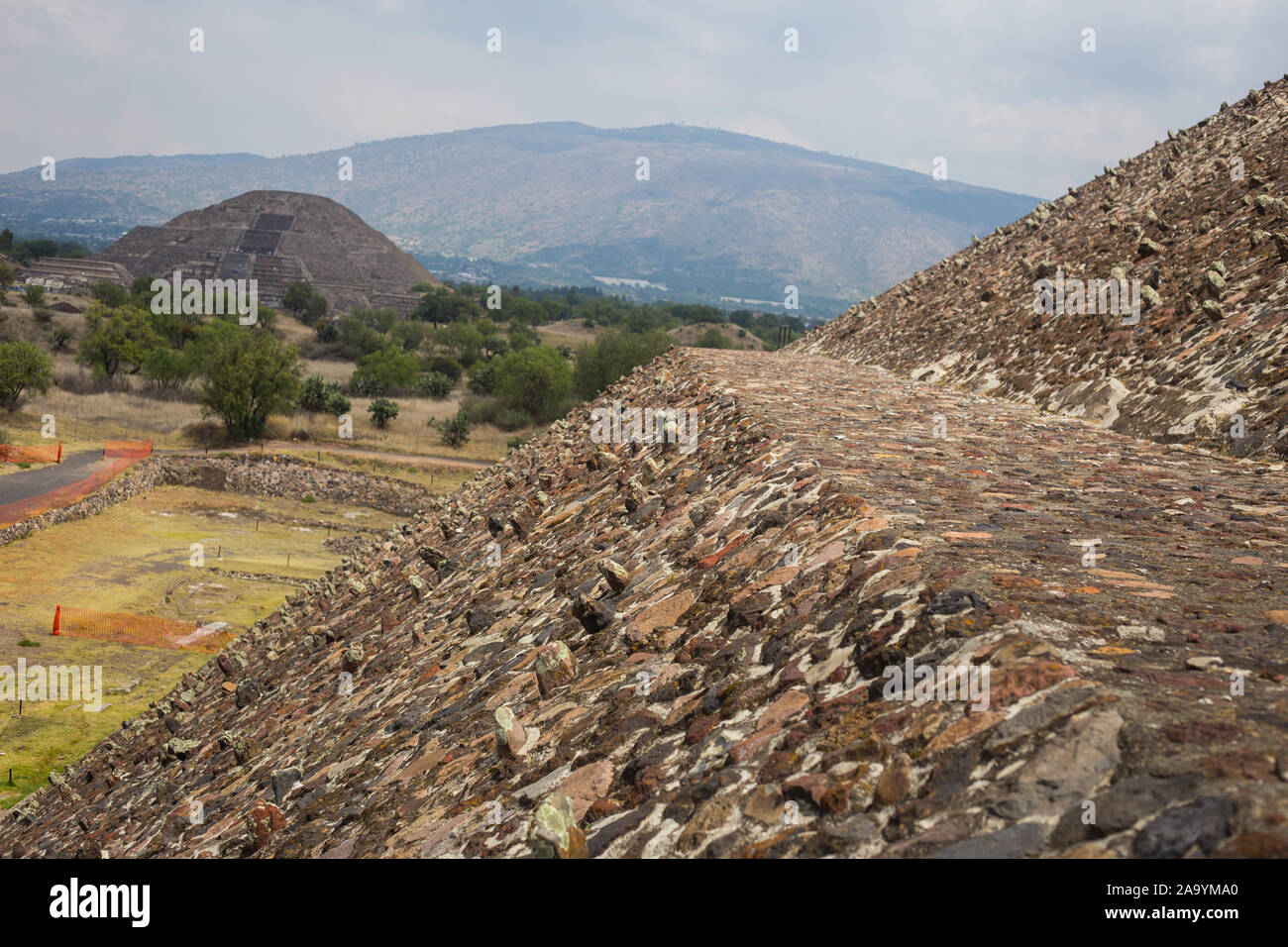 Teotihuacan ruines aztèques du Mexique central. Banque D'Images